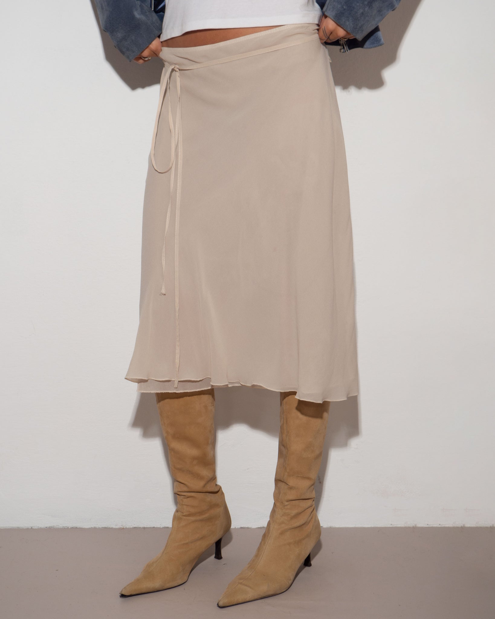 Silk Midi Skirt