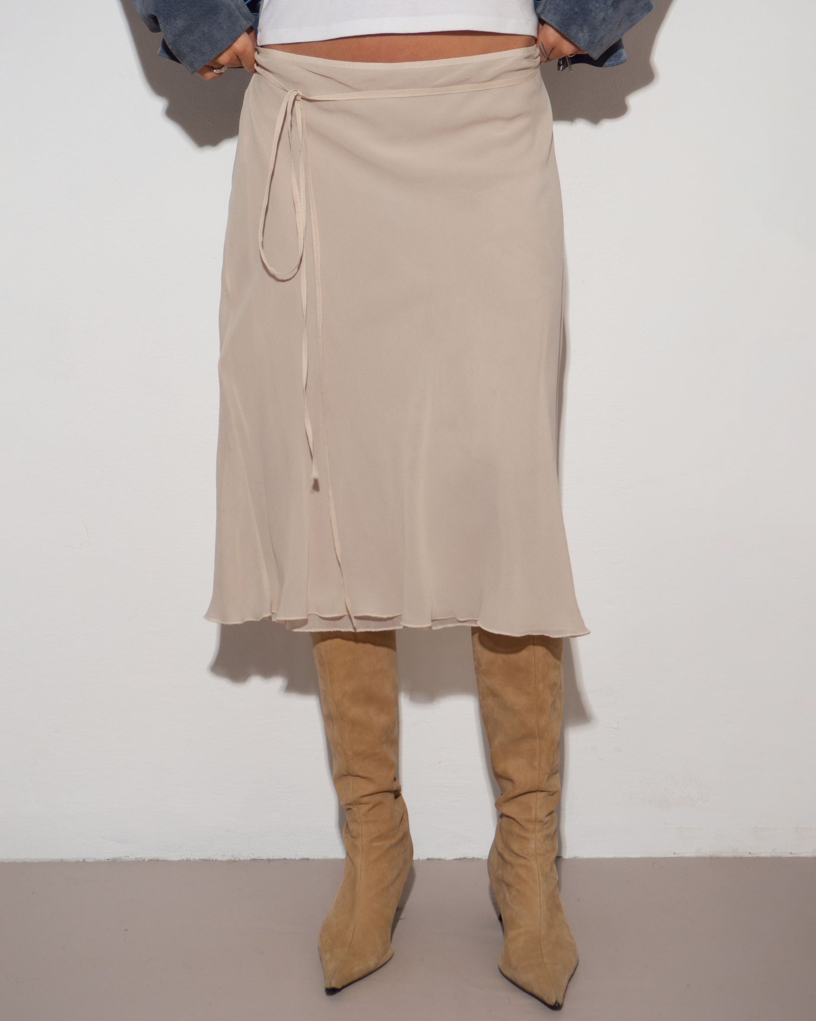 Silk Midi Skirt