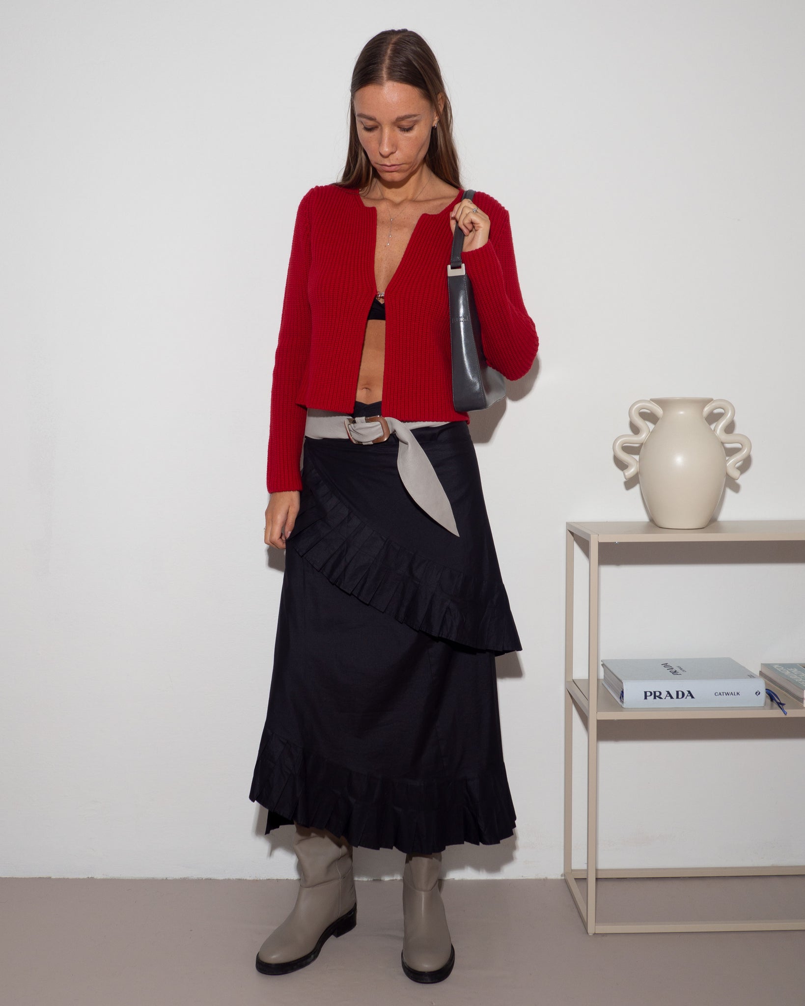 Red Knitted Cardigan