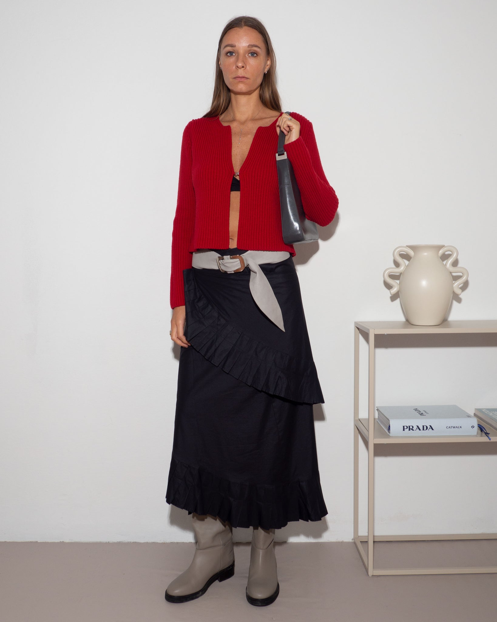 Red Knitted Cardigan
