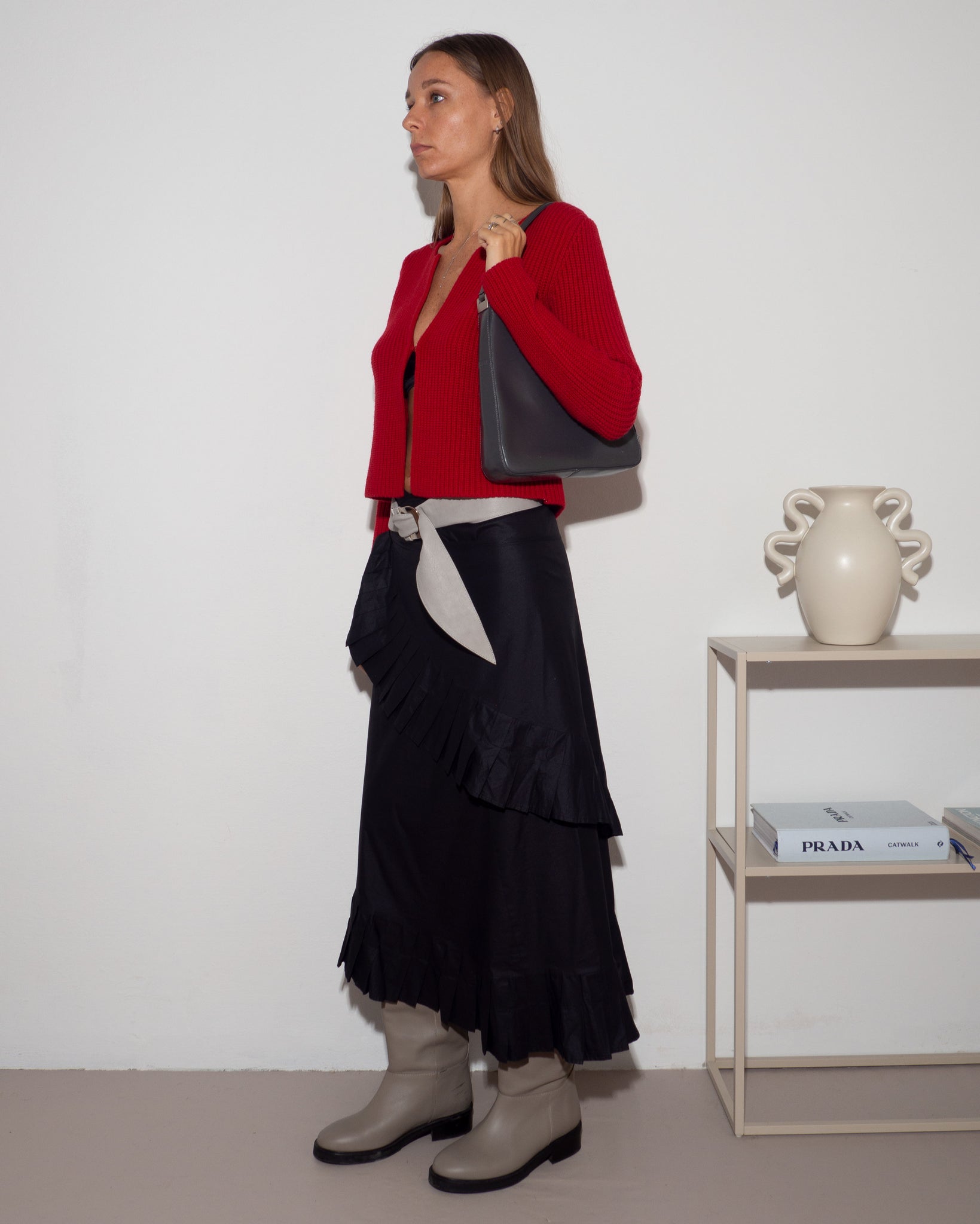 Red Knitted Cardigan