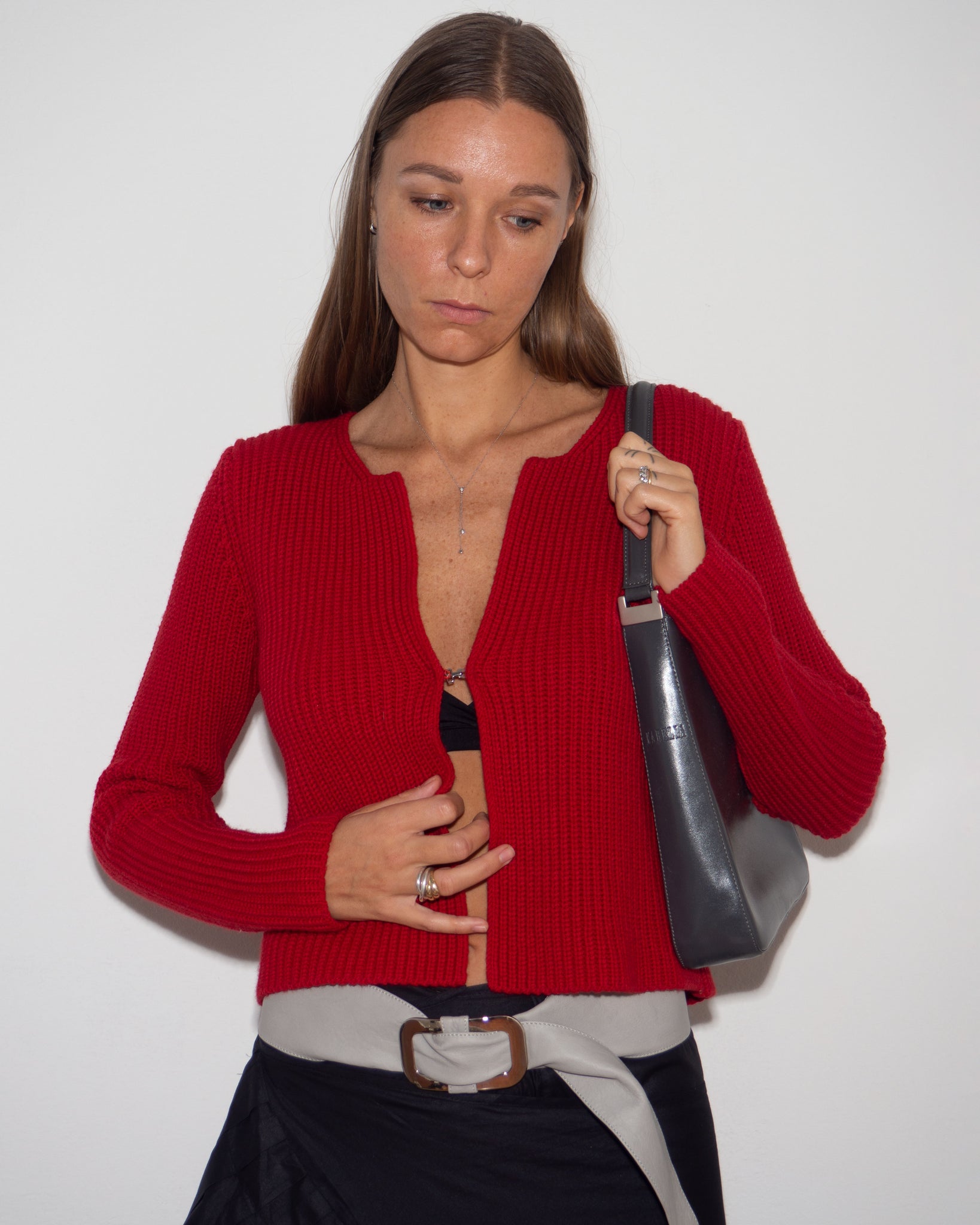 Red Knitted Cardigan