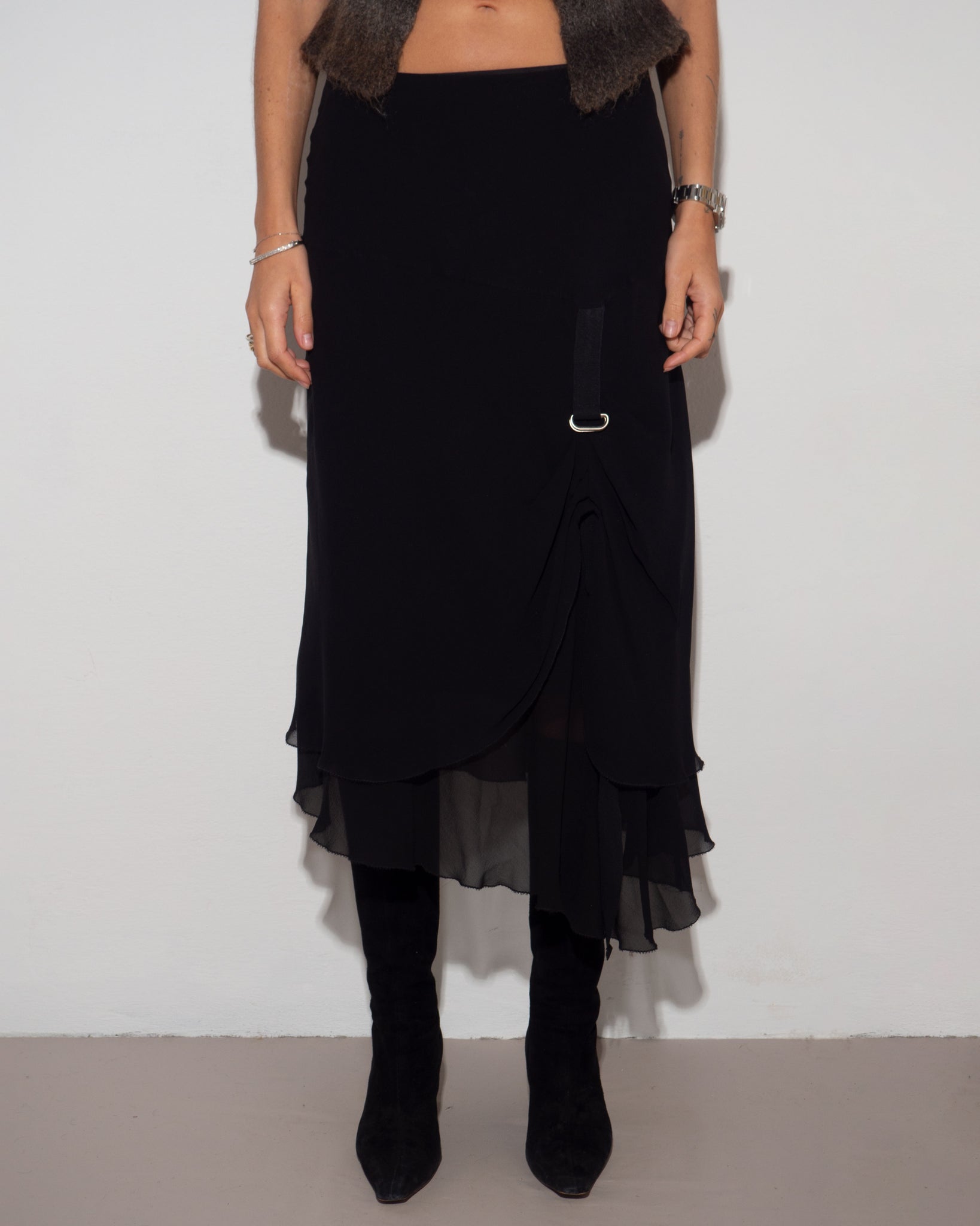 Silk Asymmetric Skirt