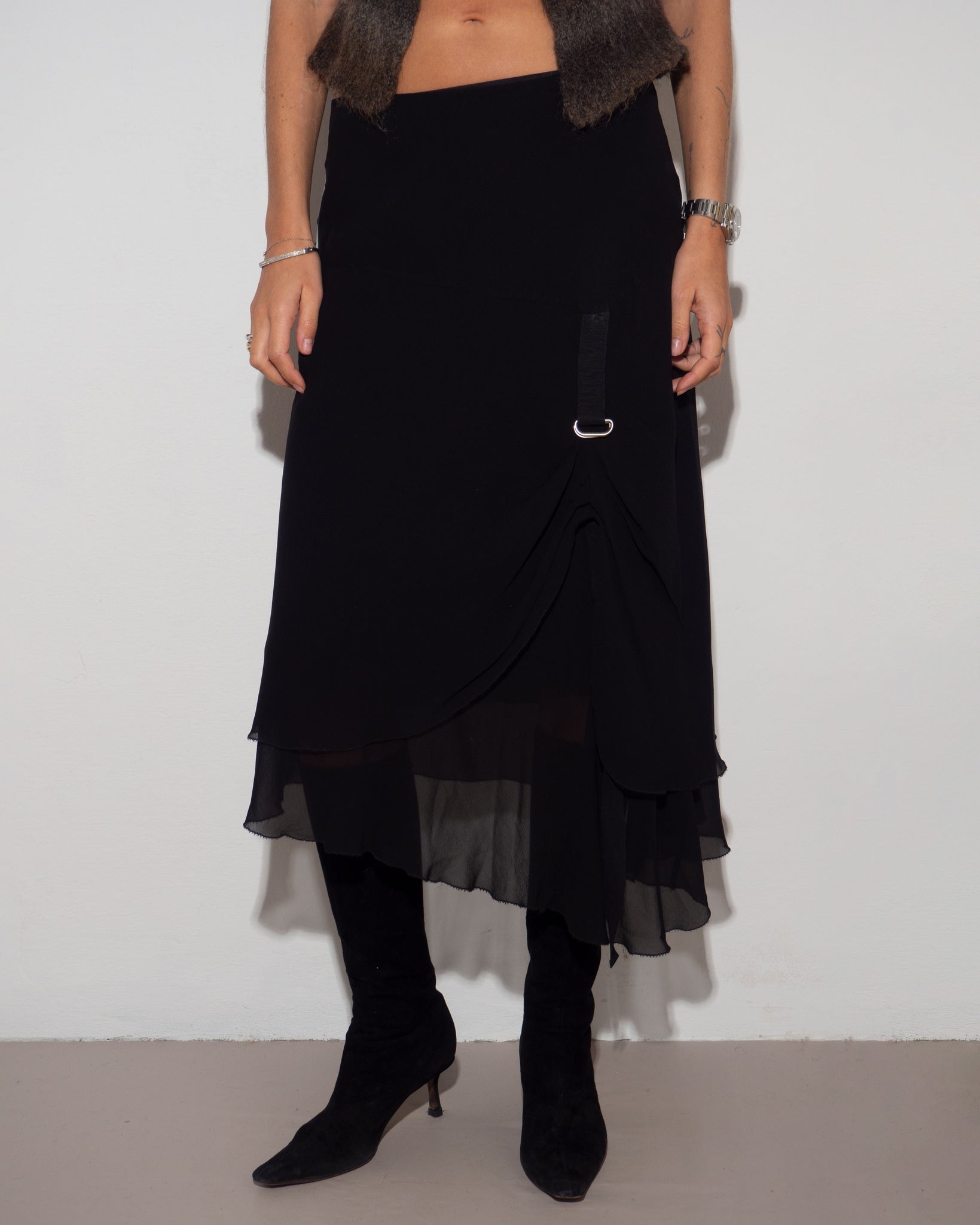 Silk Asymmetric Skirt