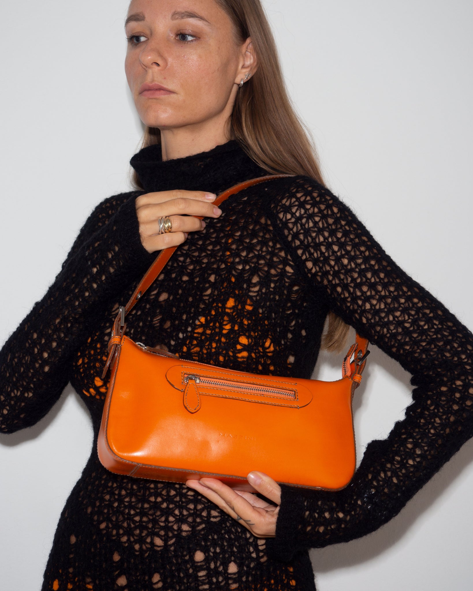 Orange Leather Bag