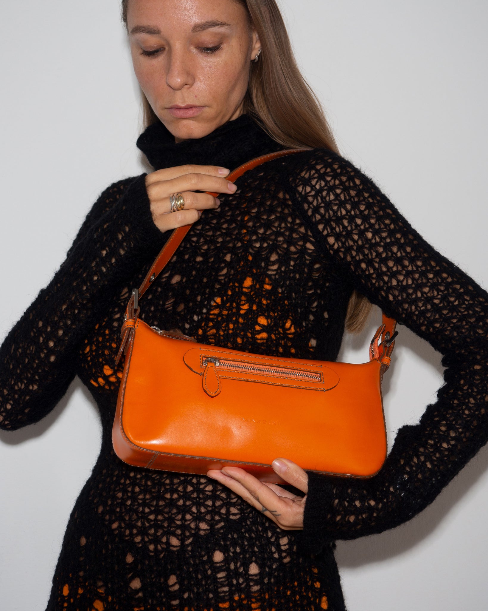 Orange Leather Bag