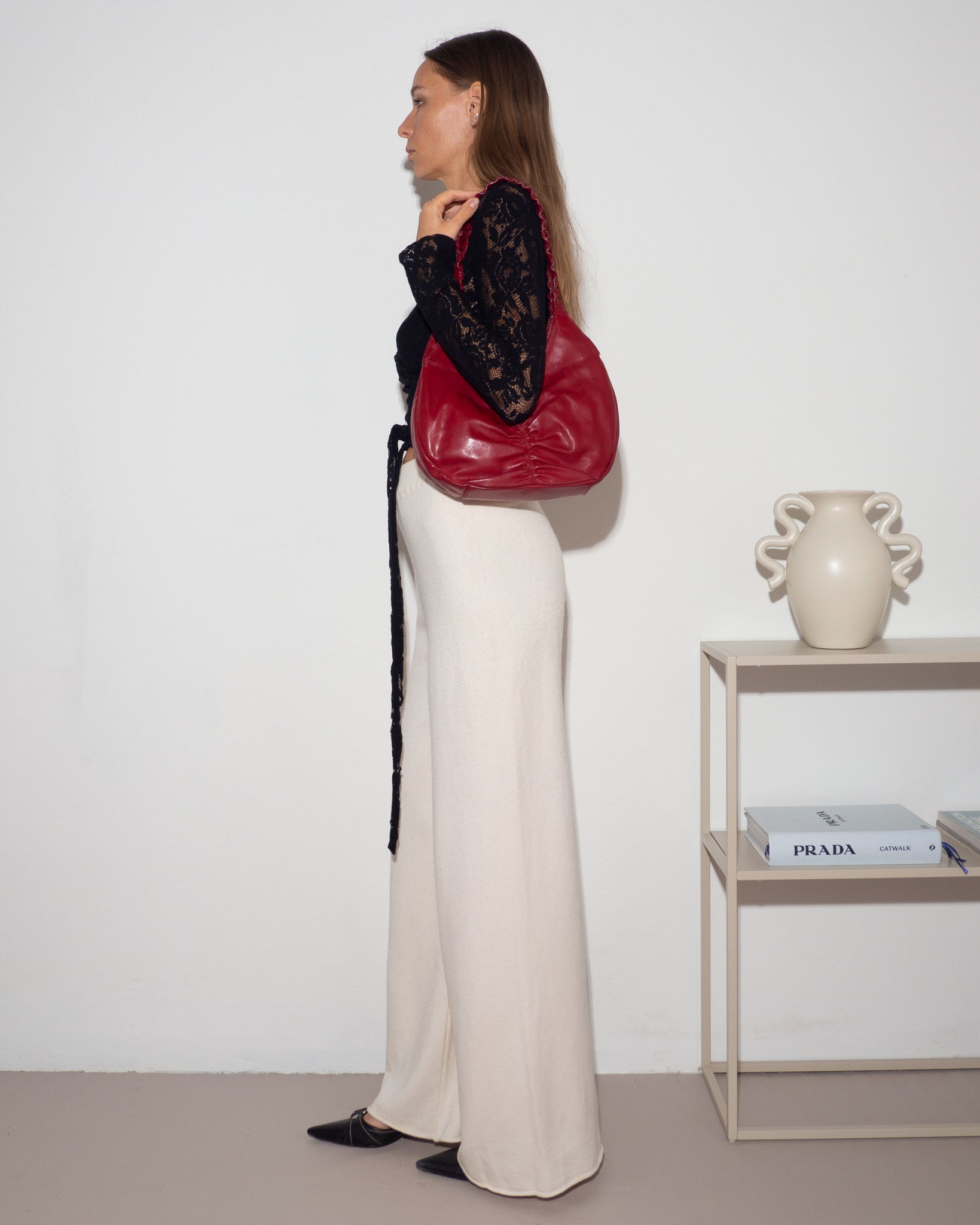 Gathered Leather Bag