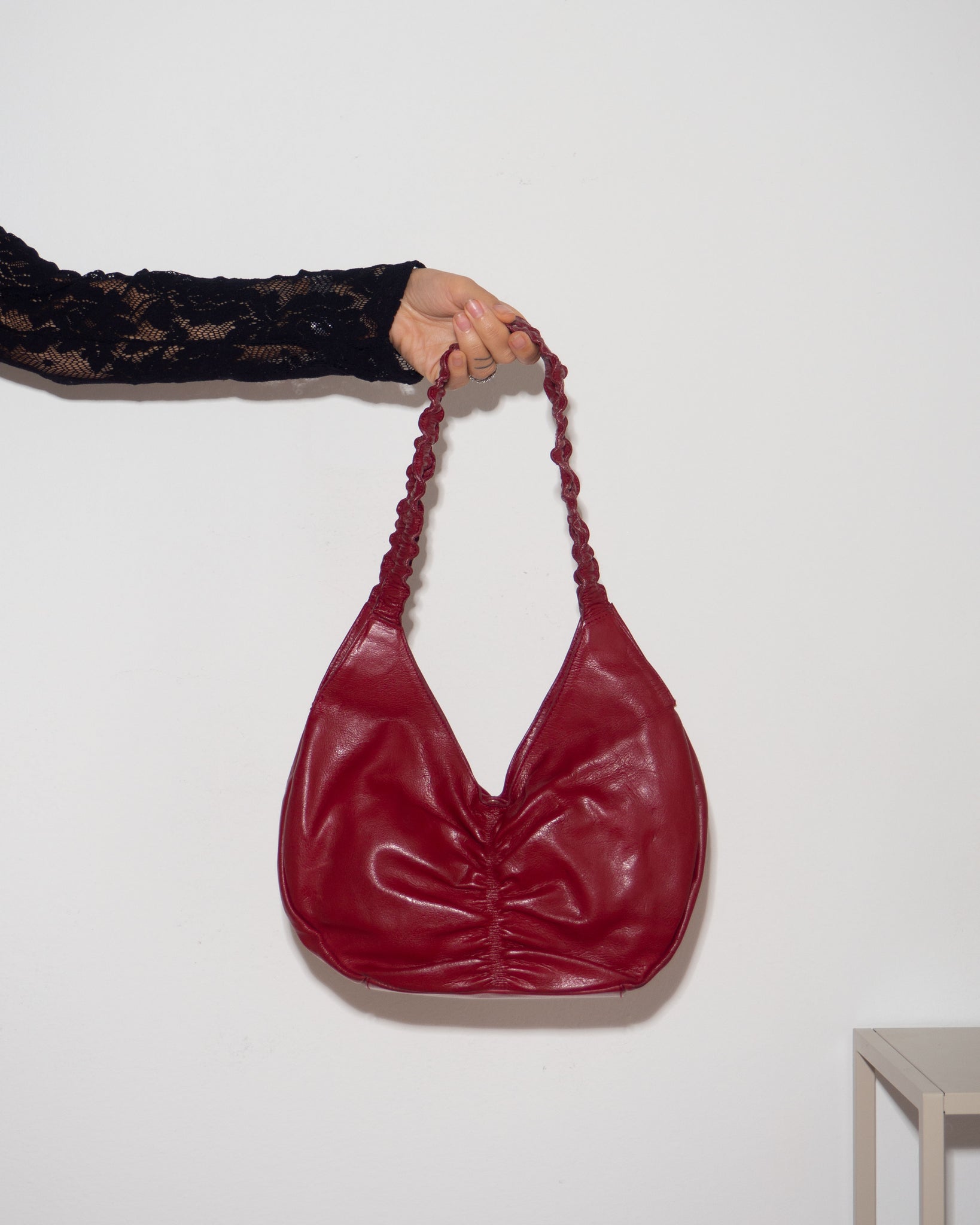 Gathered Leather Bag