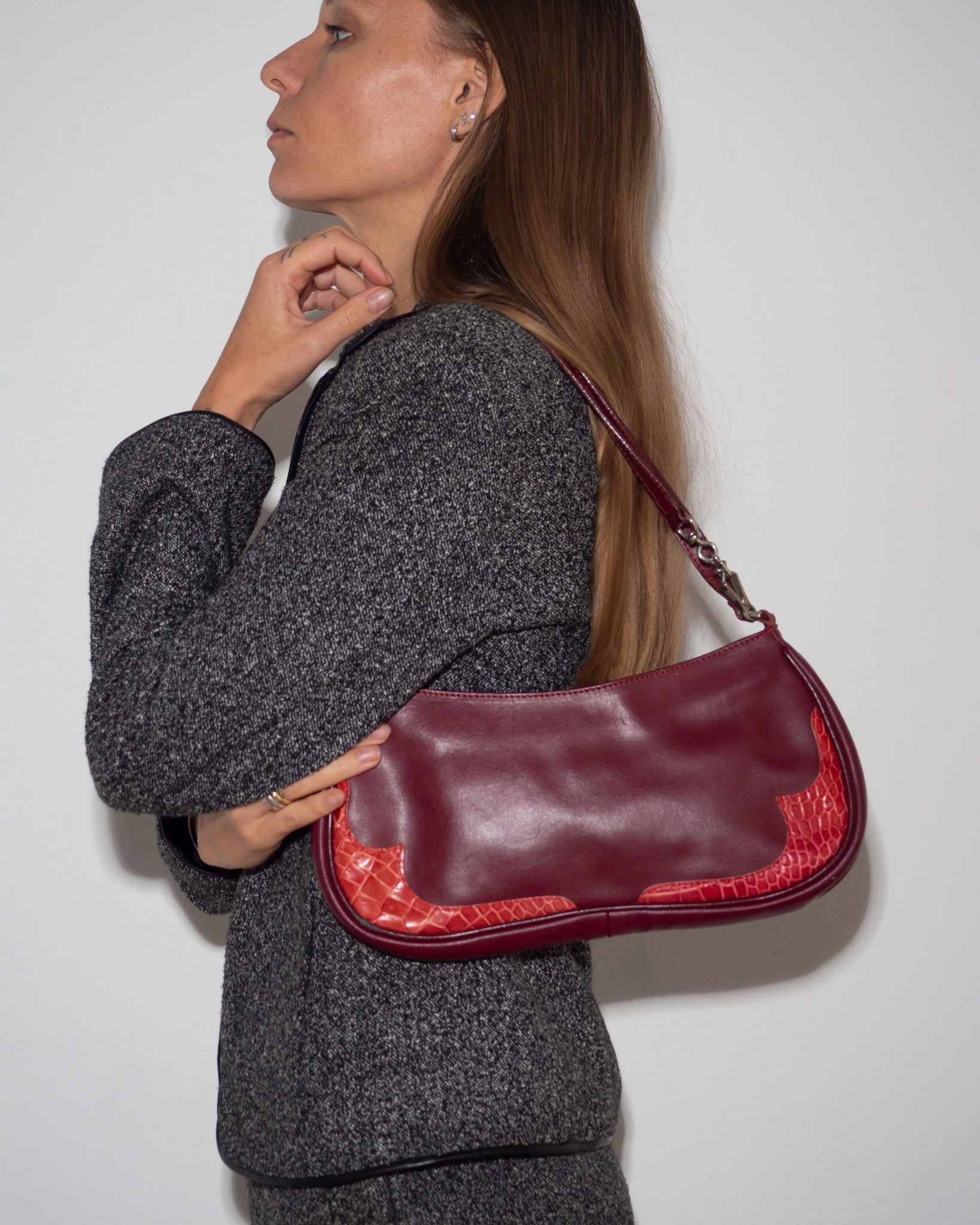 Burgundy Embossed Bag
