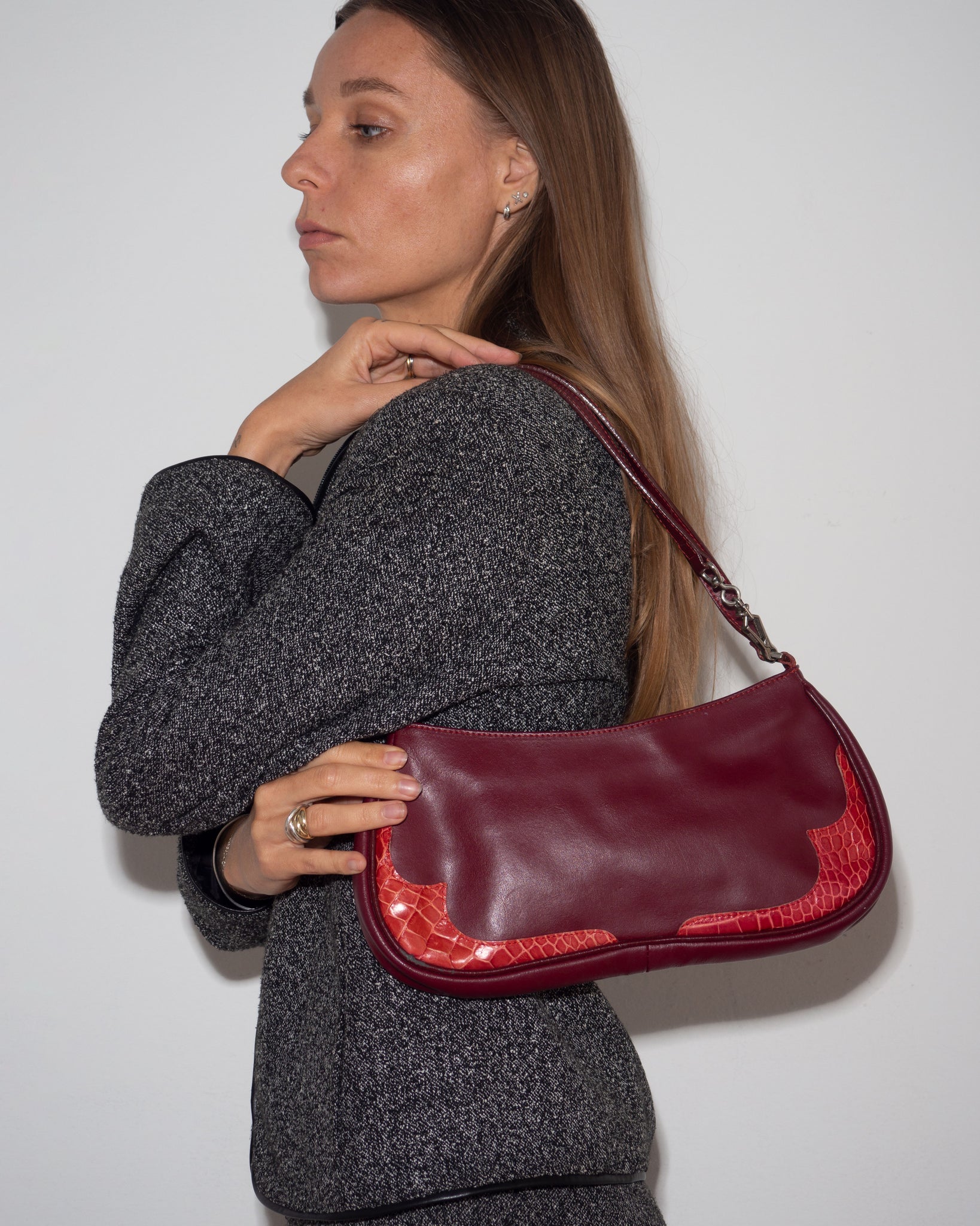 Burgundy Embossed Bag