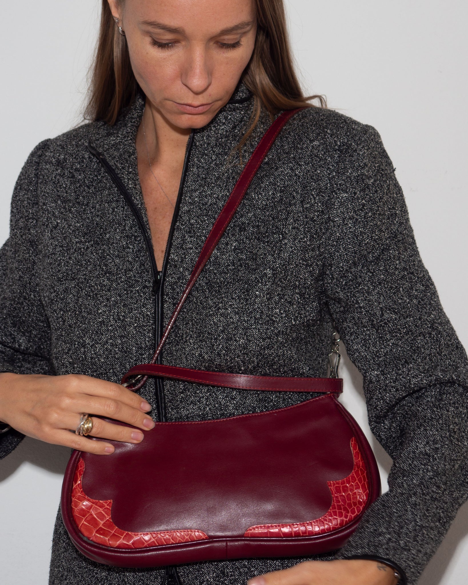 Burgundy Embossed Bag