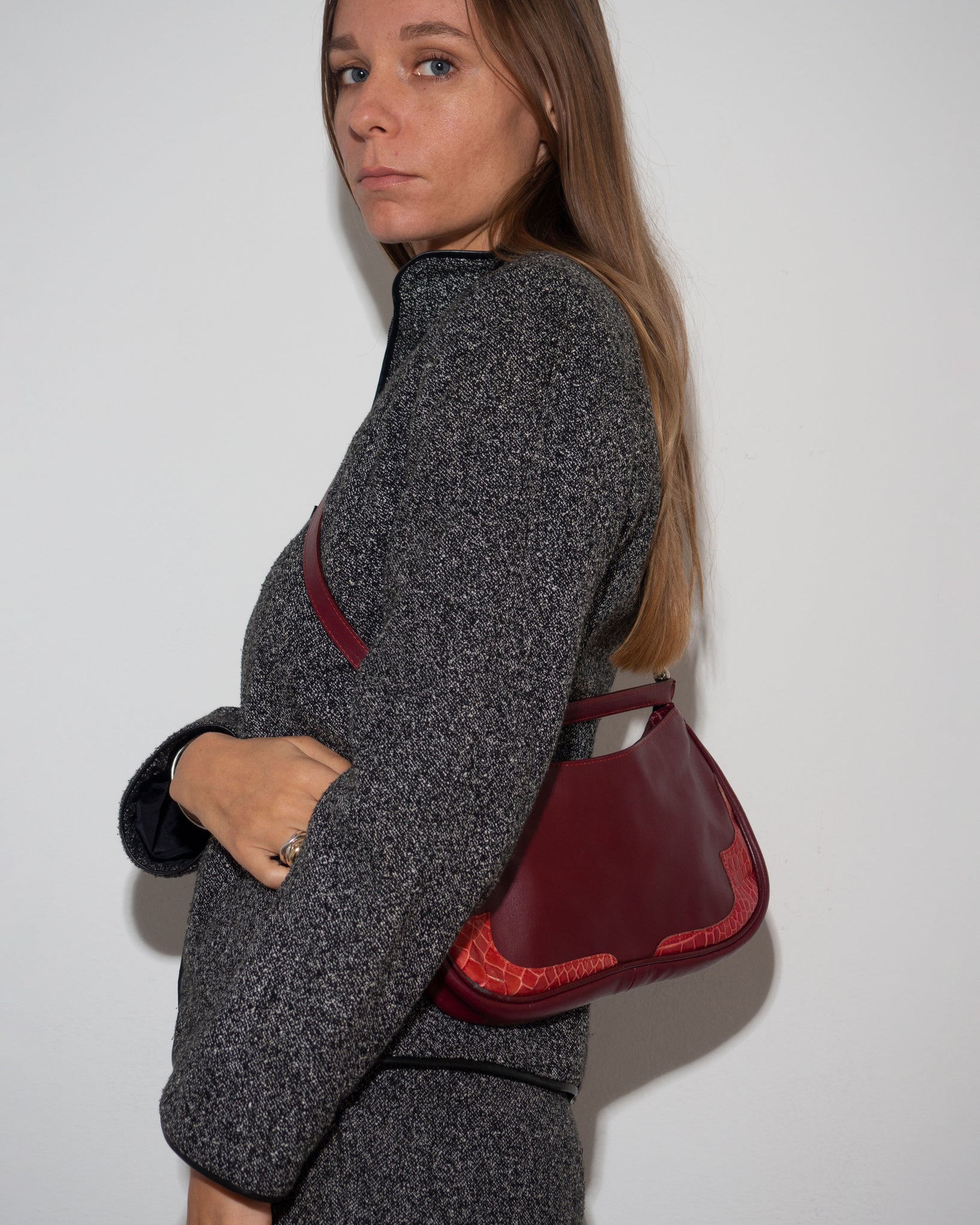 Burgundy Embossed Bag