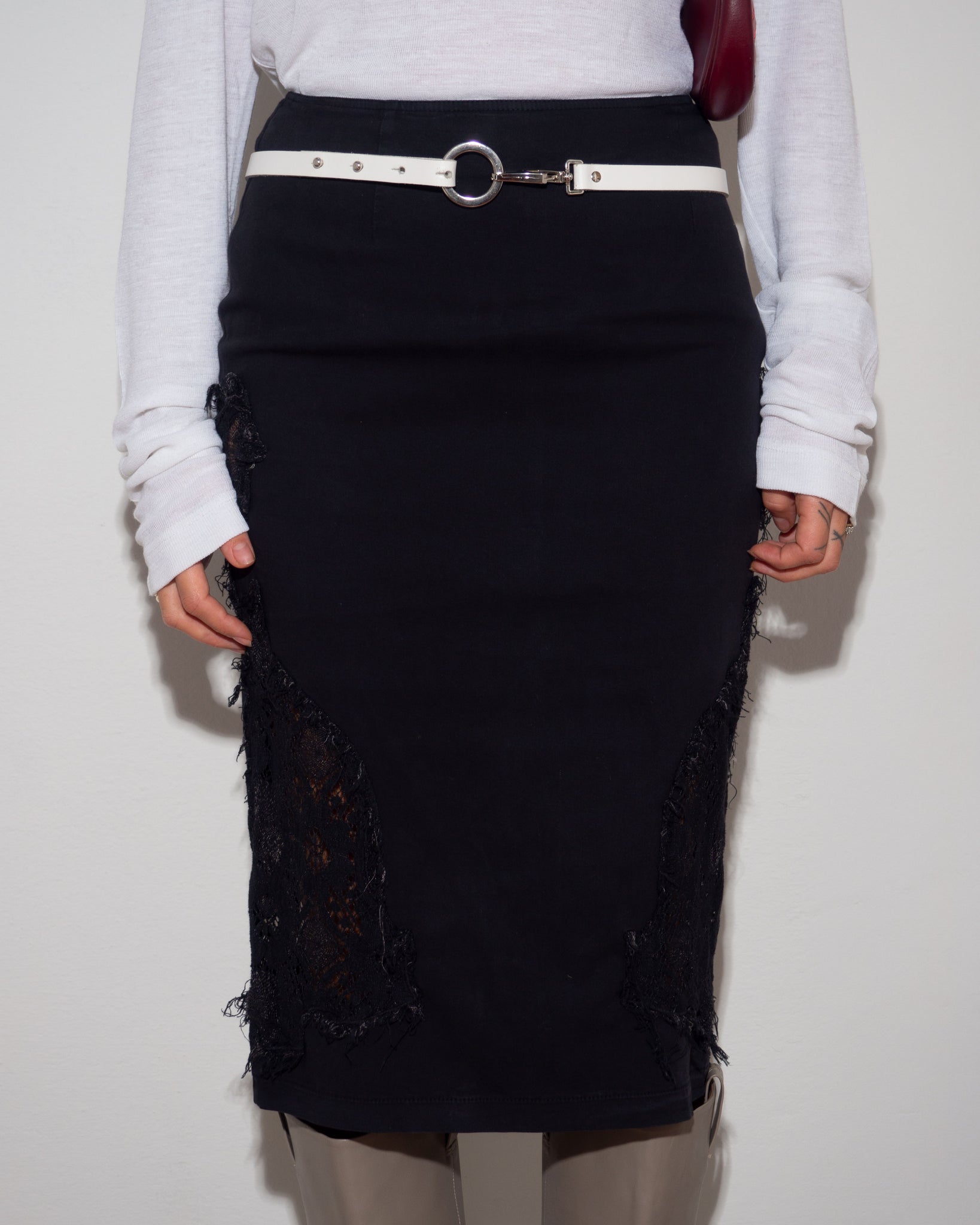 White Leather Belt