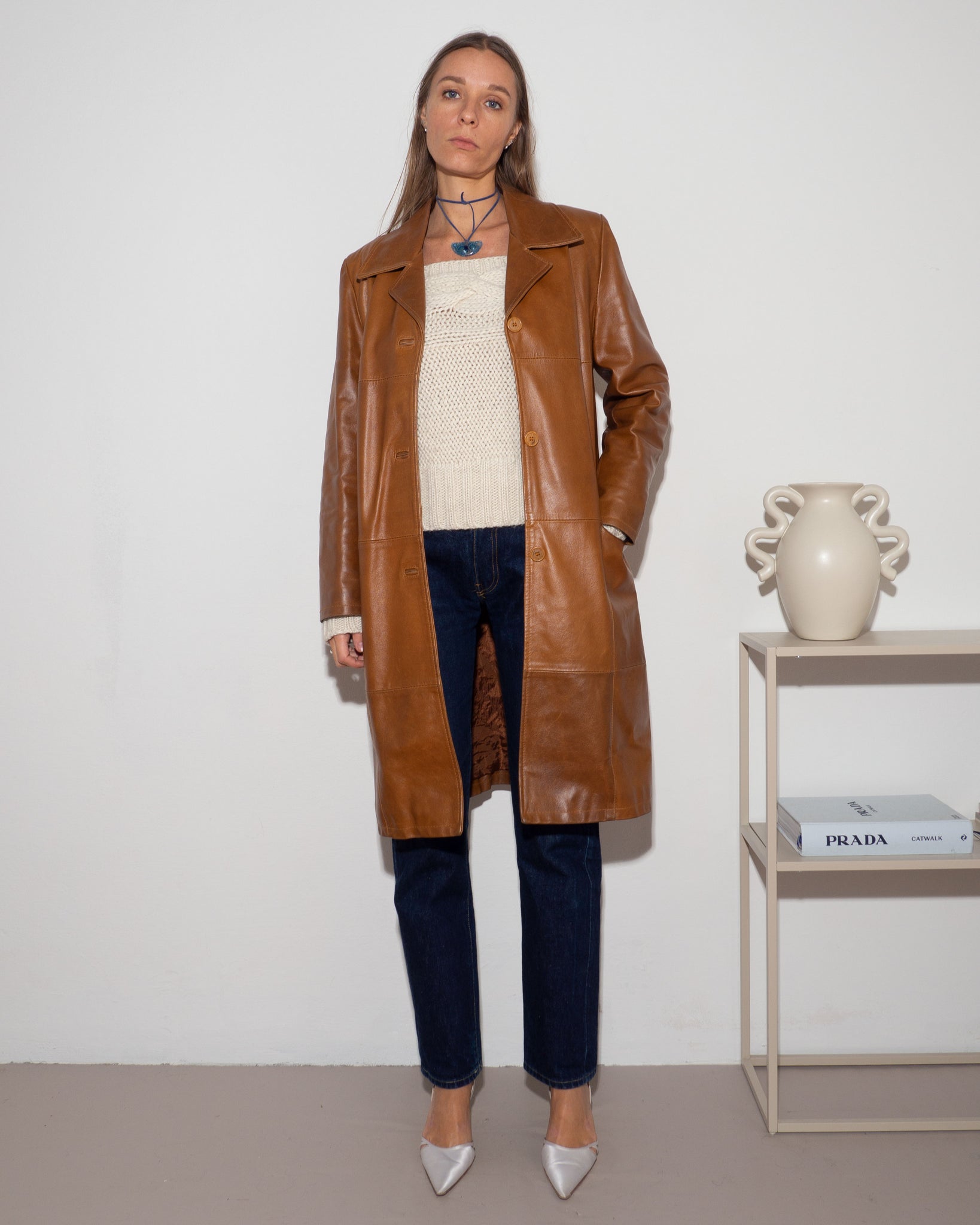 Tan Leather Coat
