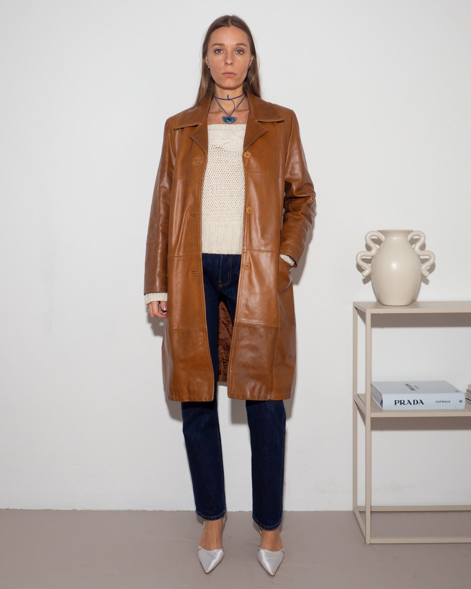Tan Leather Coat