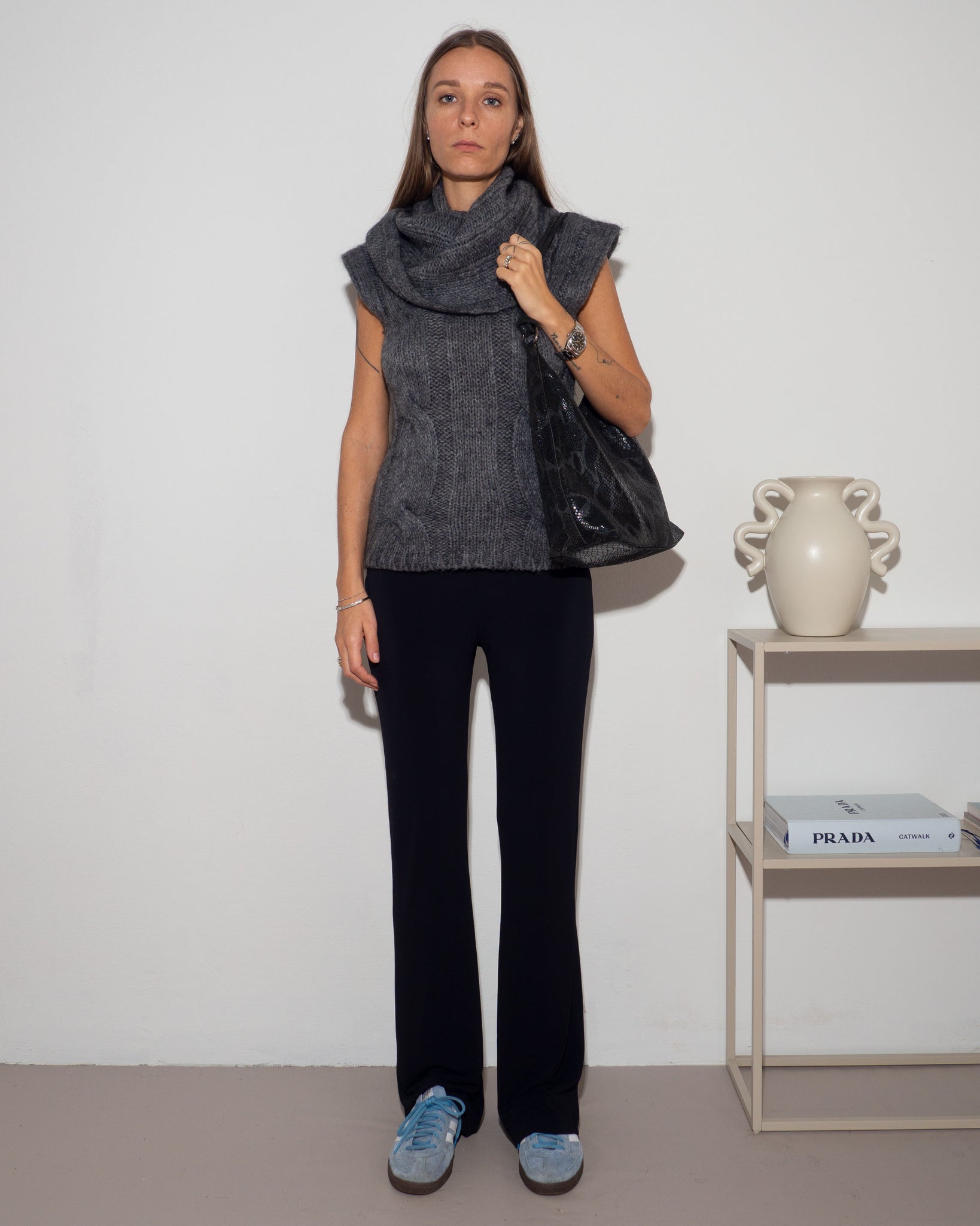 Embossed Leather Hobo Bag