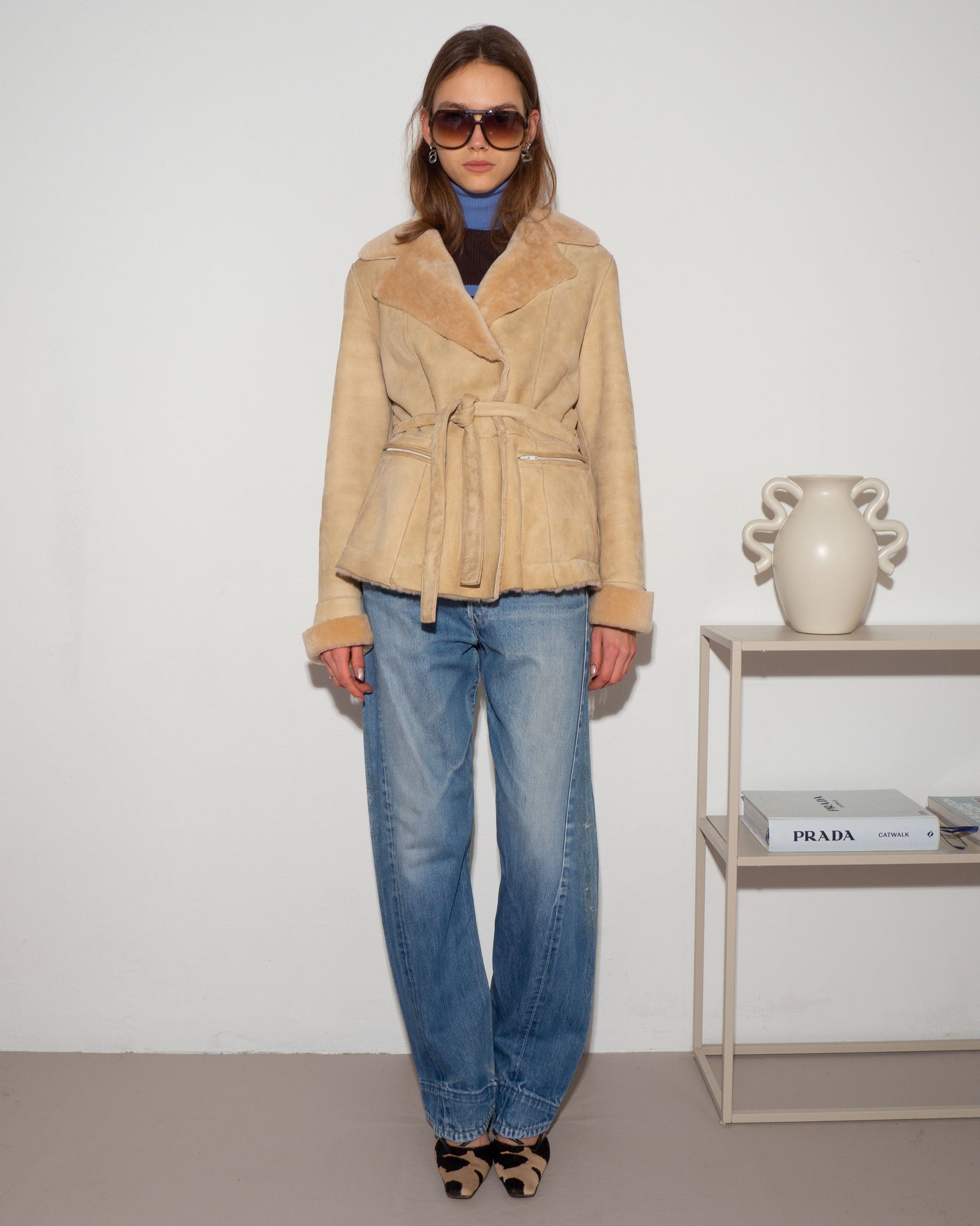 Shearling Belted Jacket