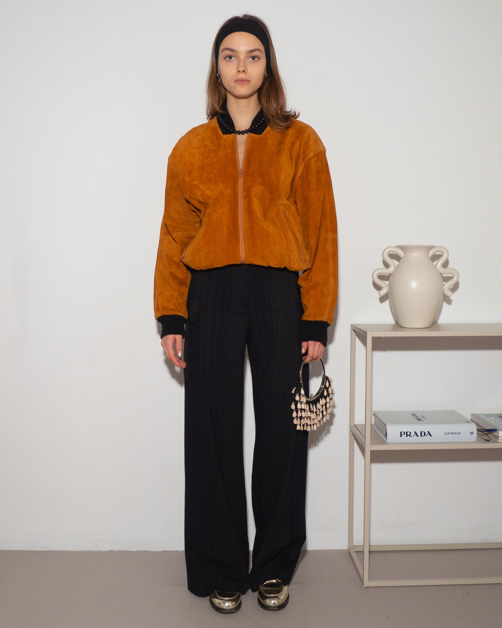 Tan Suede Bomber