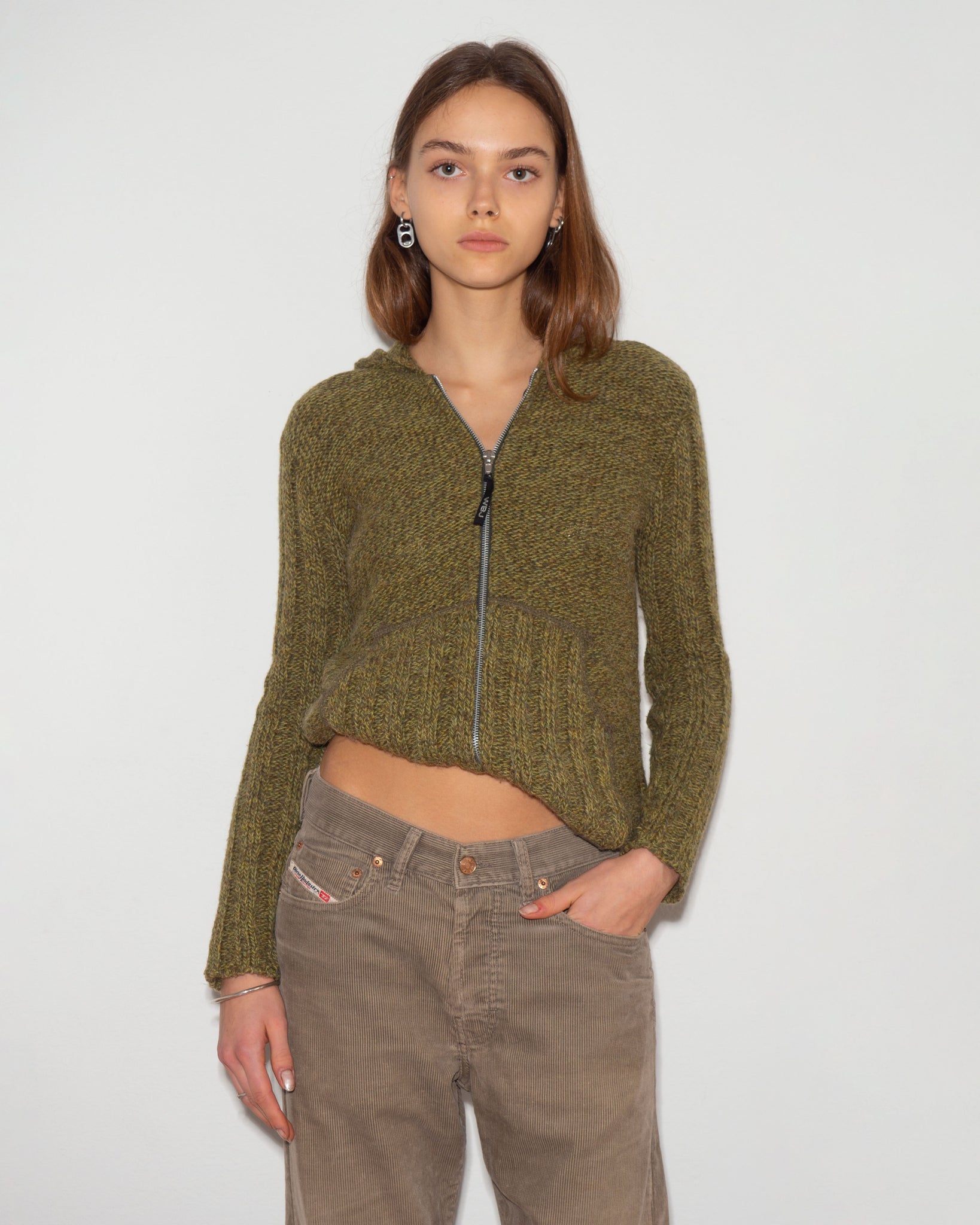 Hooded Zip Knit
