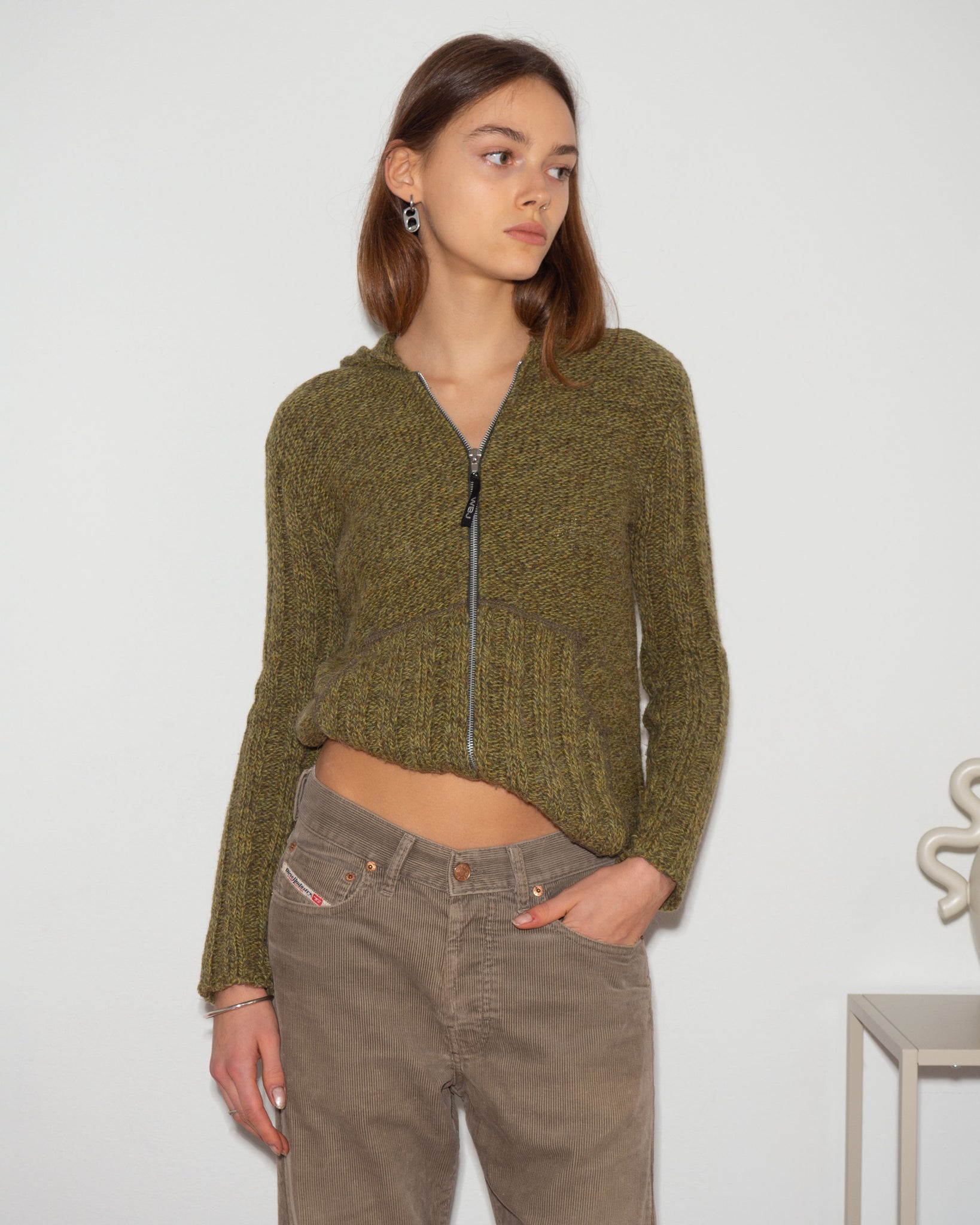 Hooded Zip Knit
