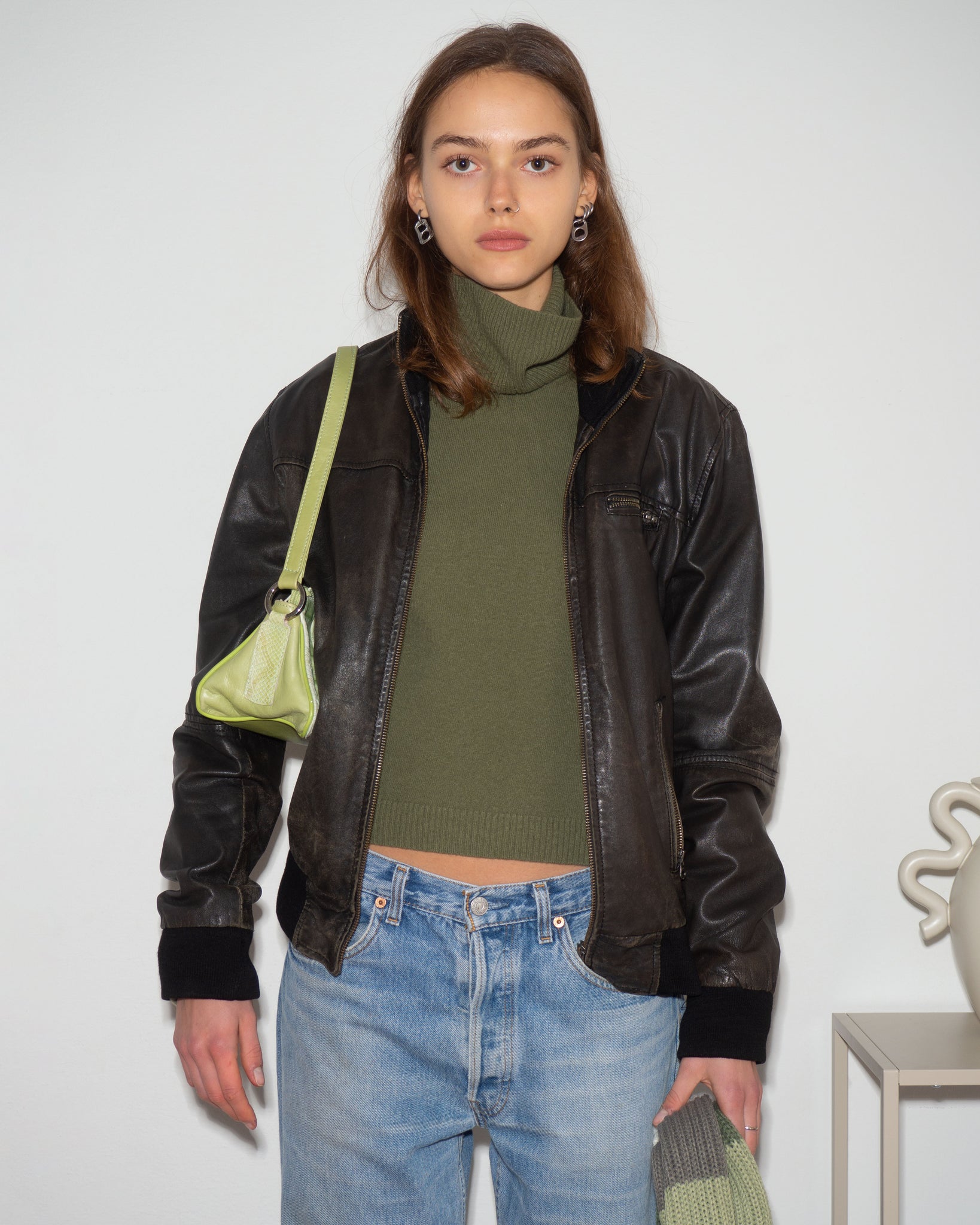 Leather Bomber Jacket