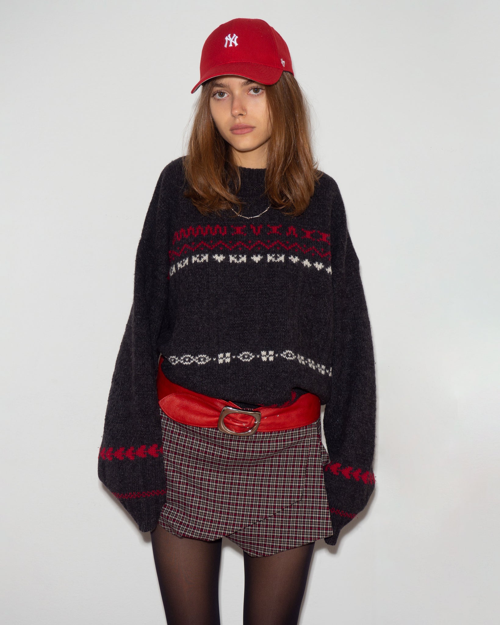 Wool Houndstooth Skorts