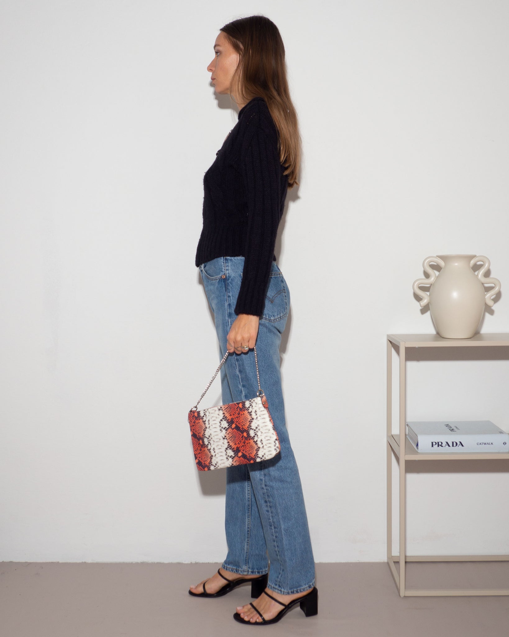 Snake Print Leather Bag