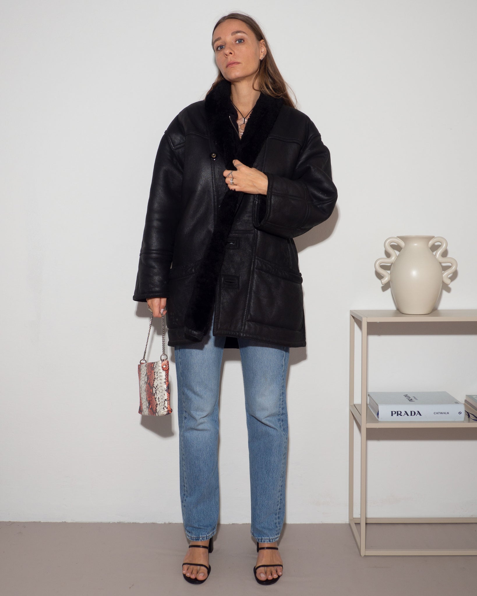 Black Shearling Coat