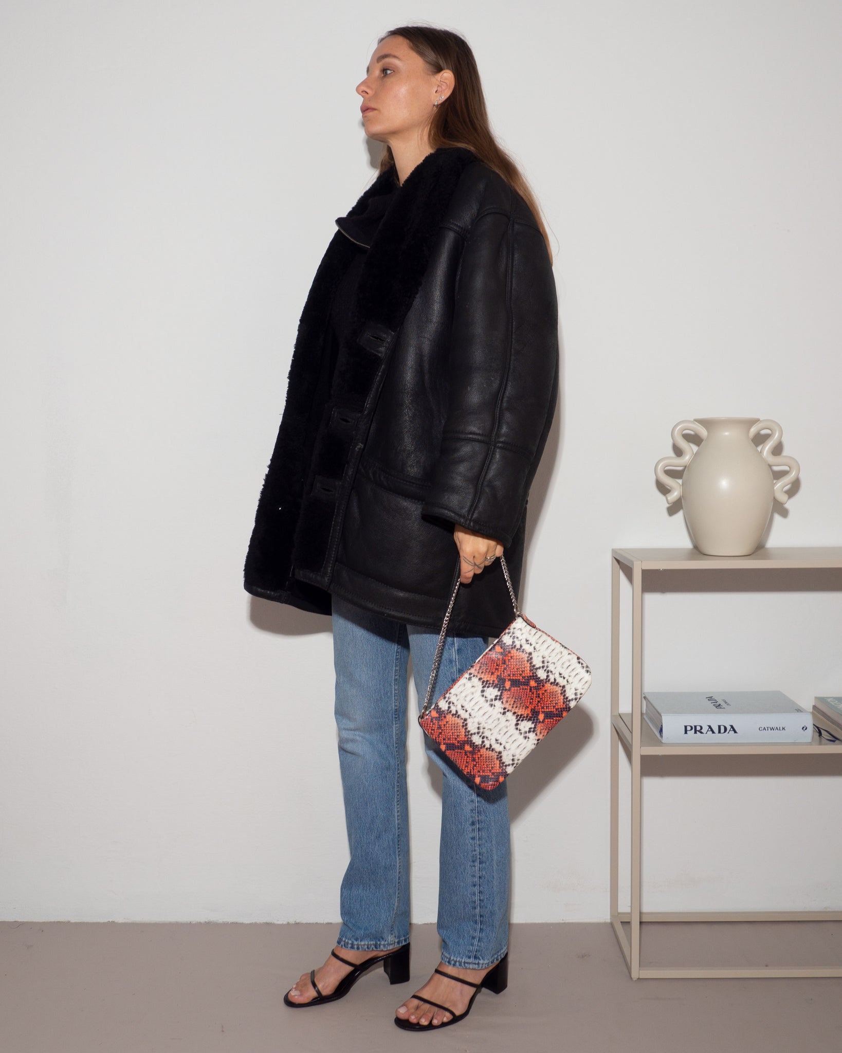 Black Shearling Coat
