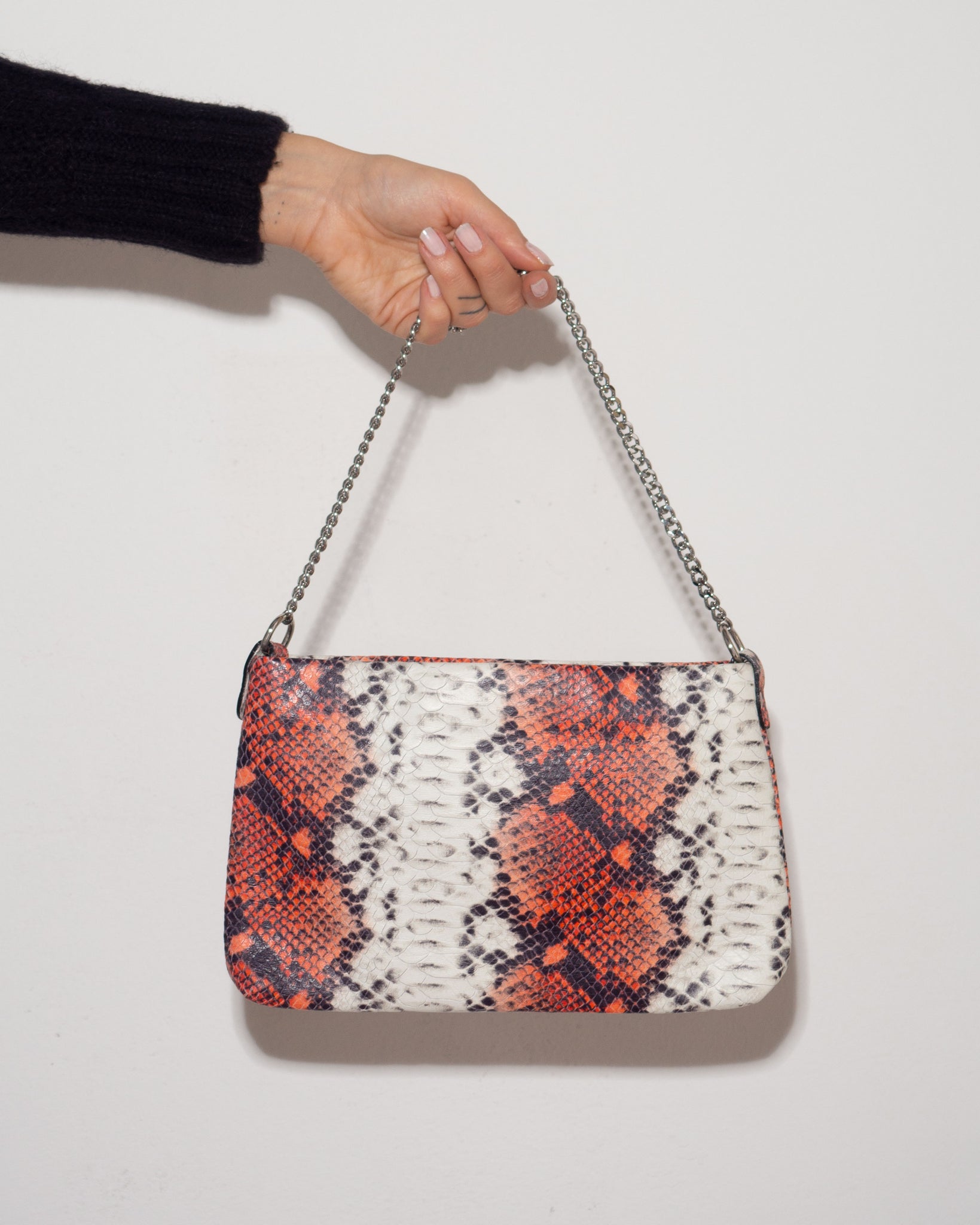 Snake Print Leather Bag