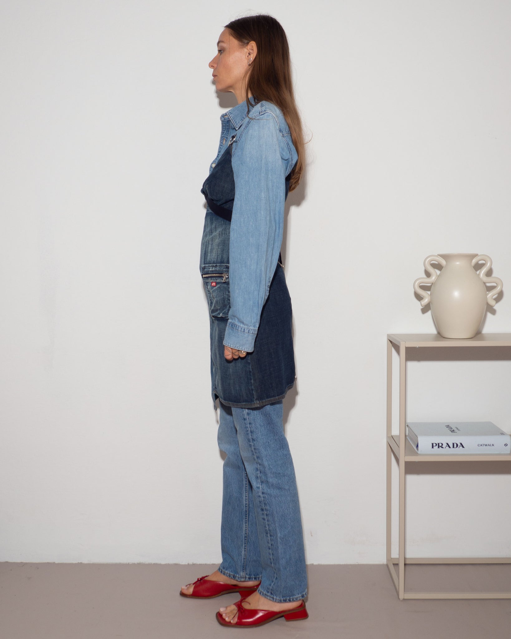 miss sixty denim dress Denim Dress with Split, MIDDLE BLUE / EU / 36