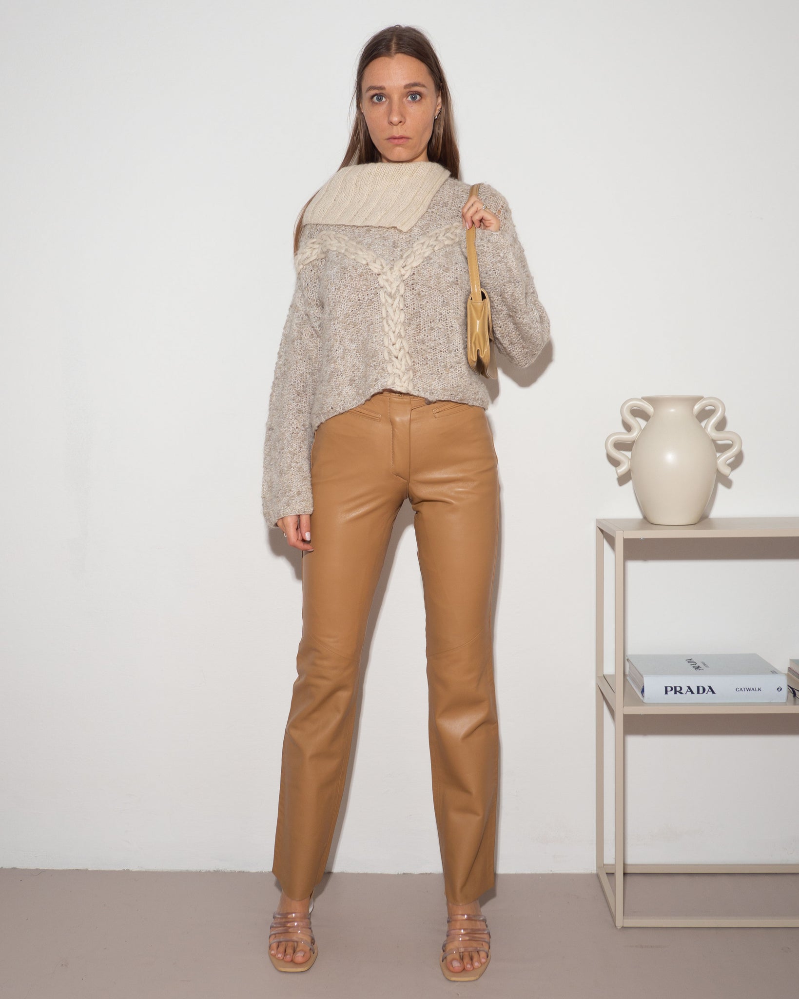 Asymmetric Beige Knit