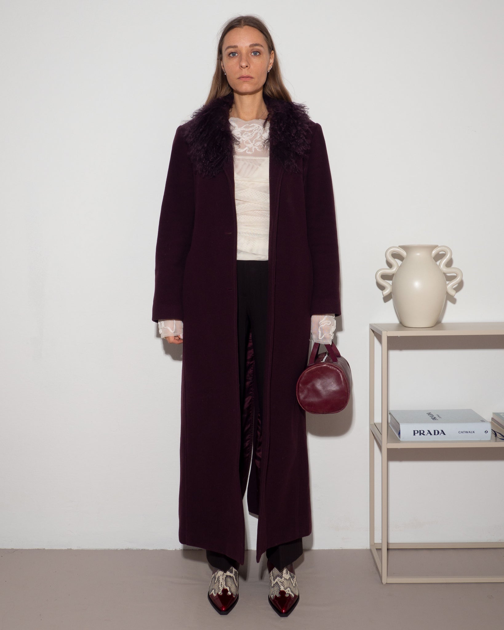 Faux Fur Cashmere Coat