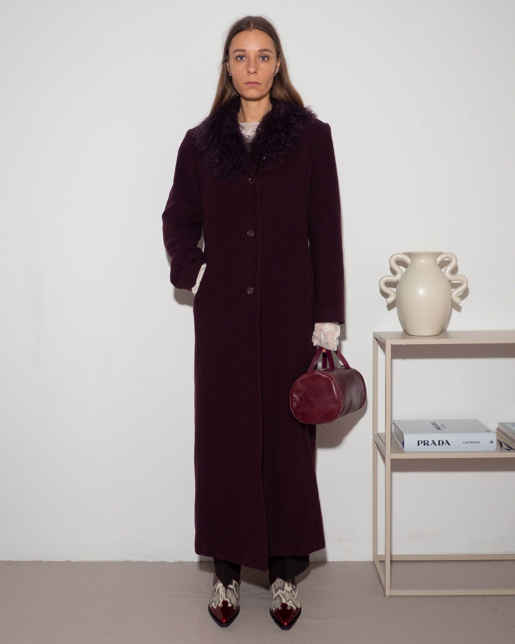 Faux Fur Cashmere Coat