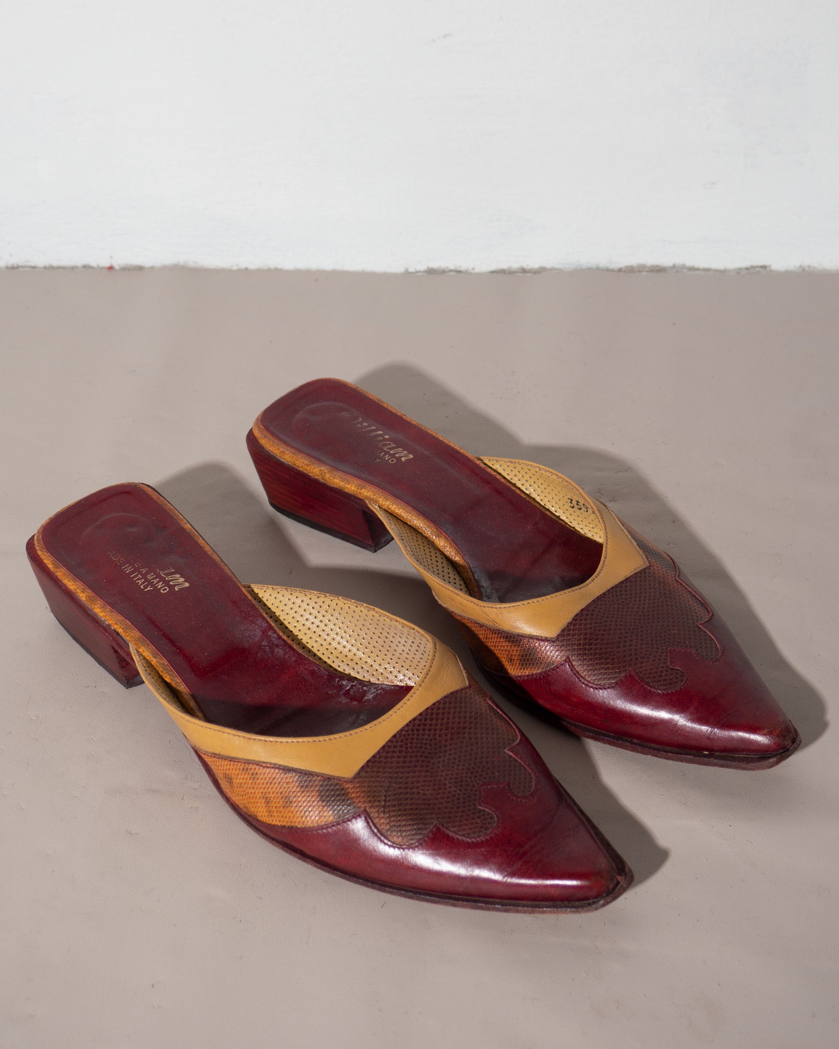 Burgundy Western Mules