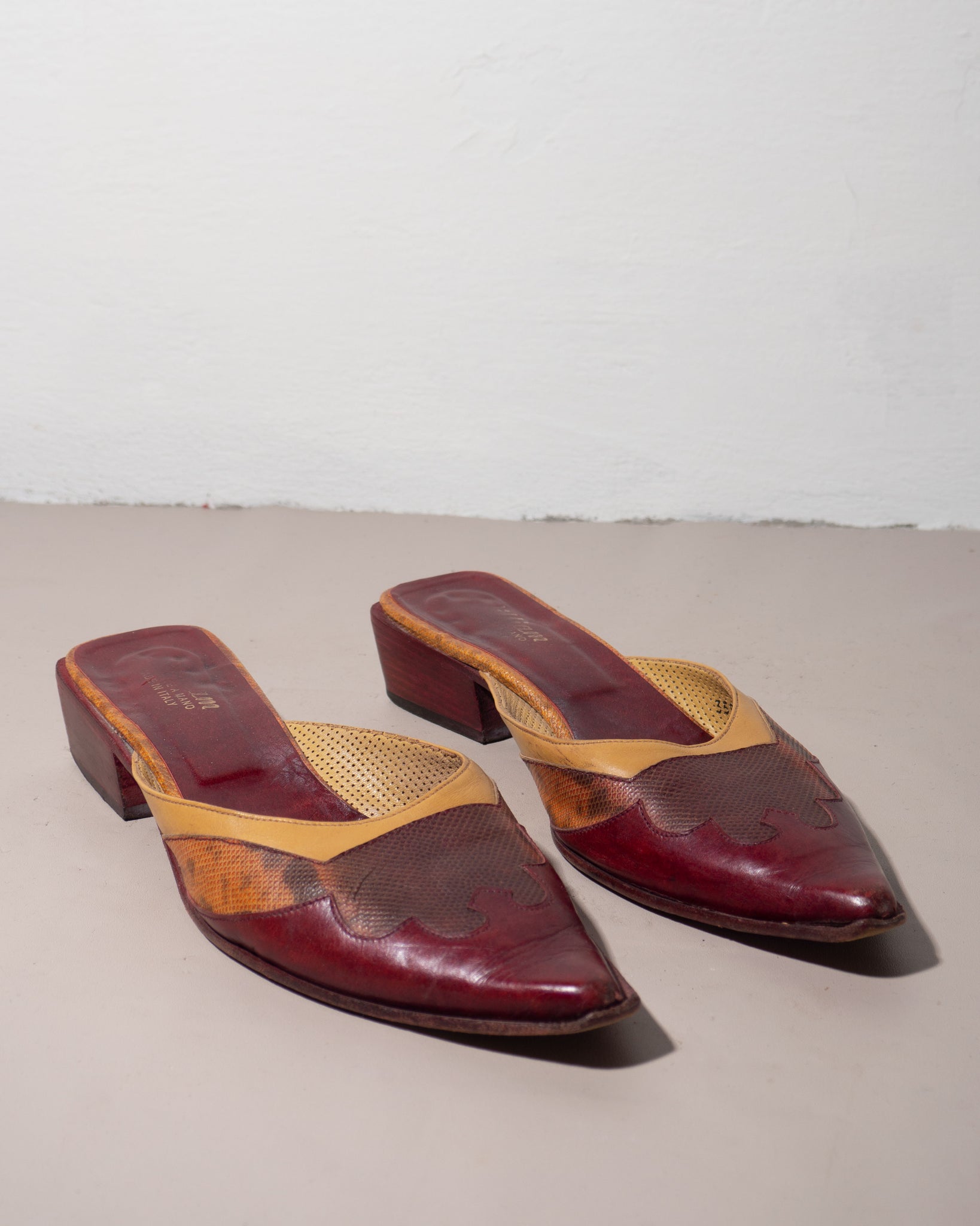 Burgundy Western Mules