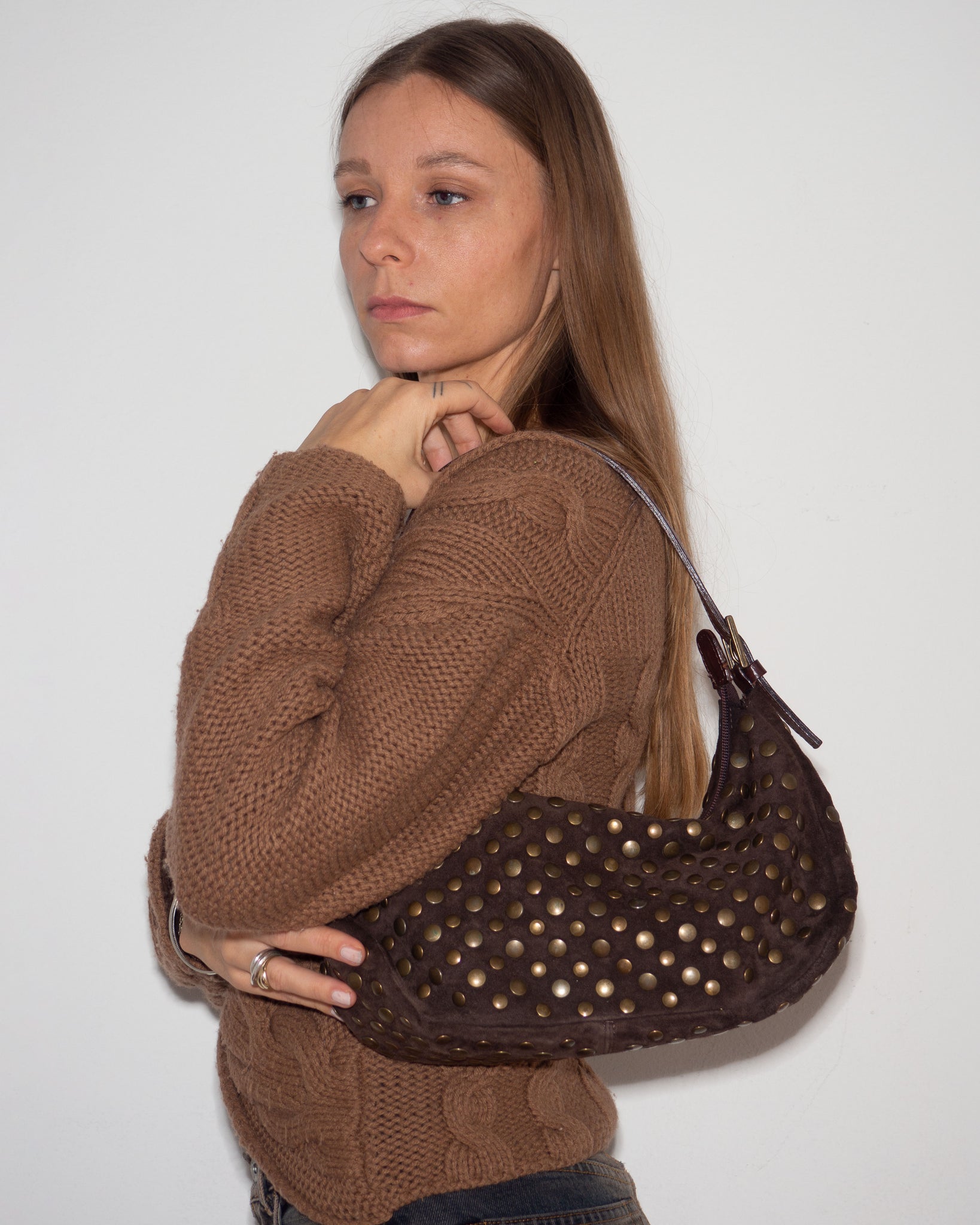 Studded Suede Bag