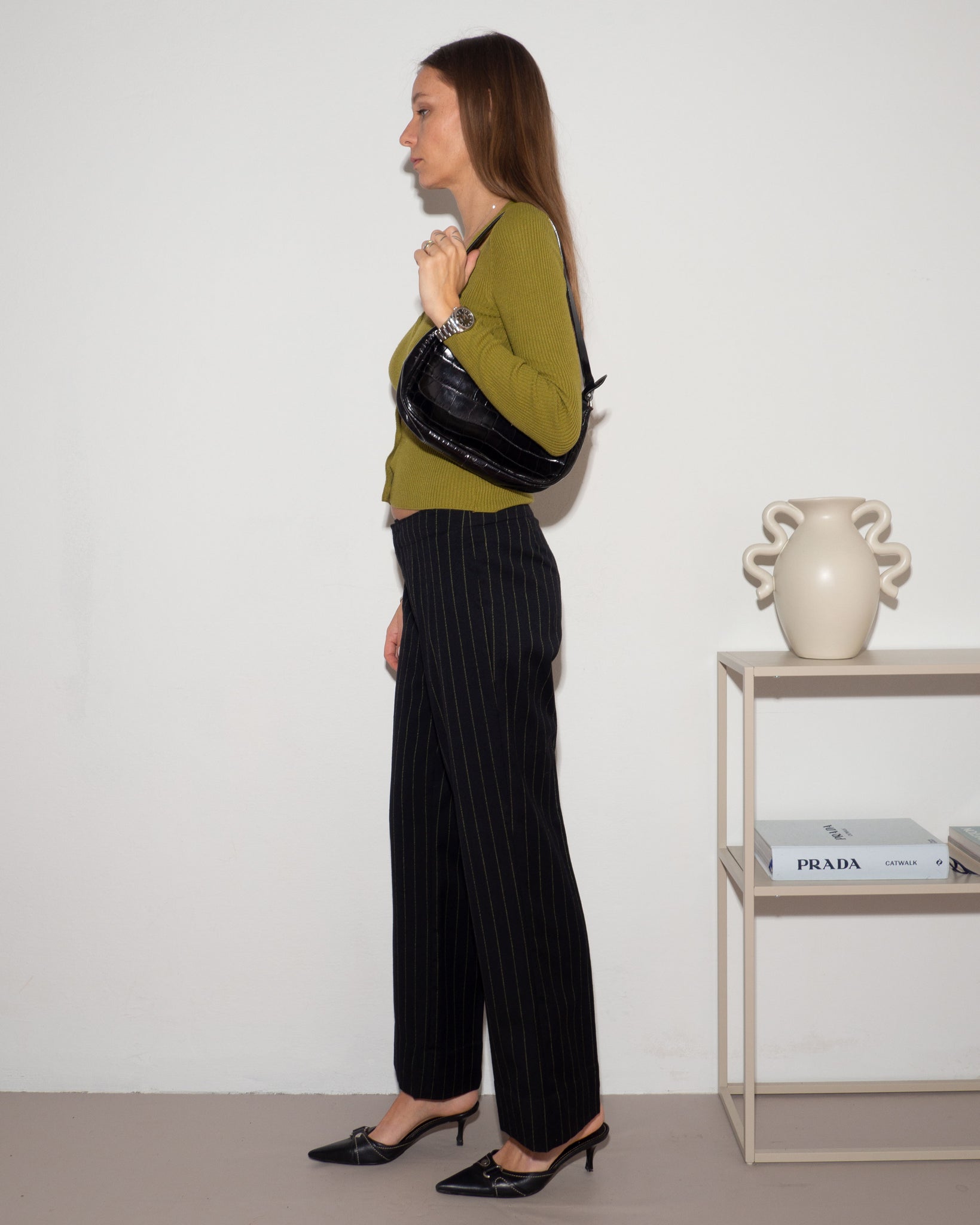 Pinstripe Wool Pants