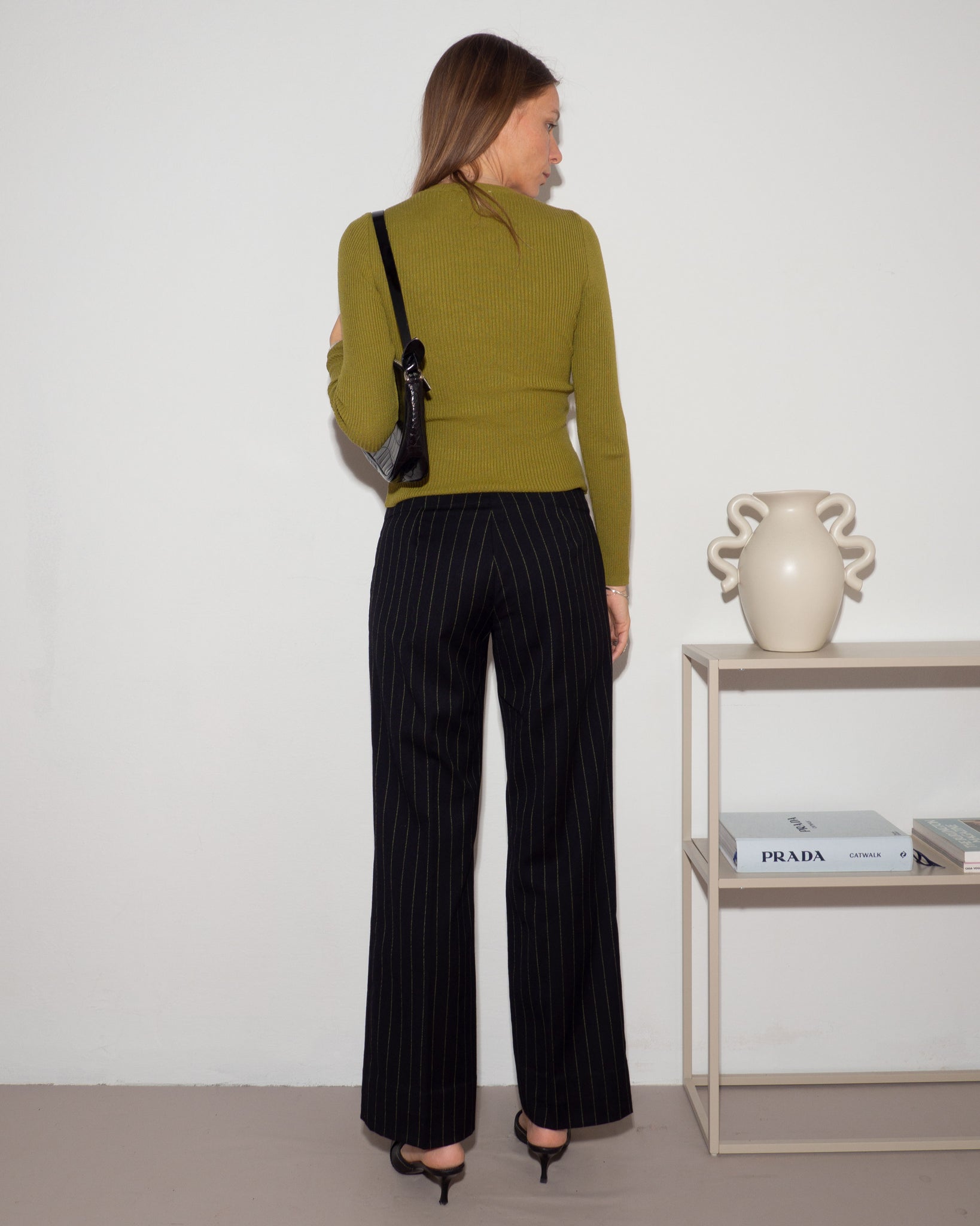 Pinstripe Wool Pants