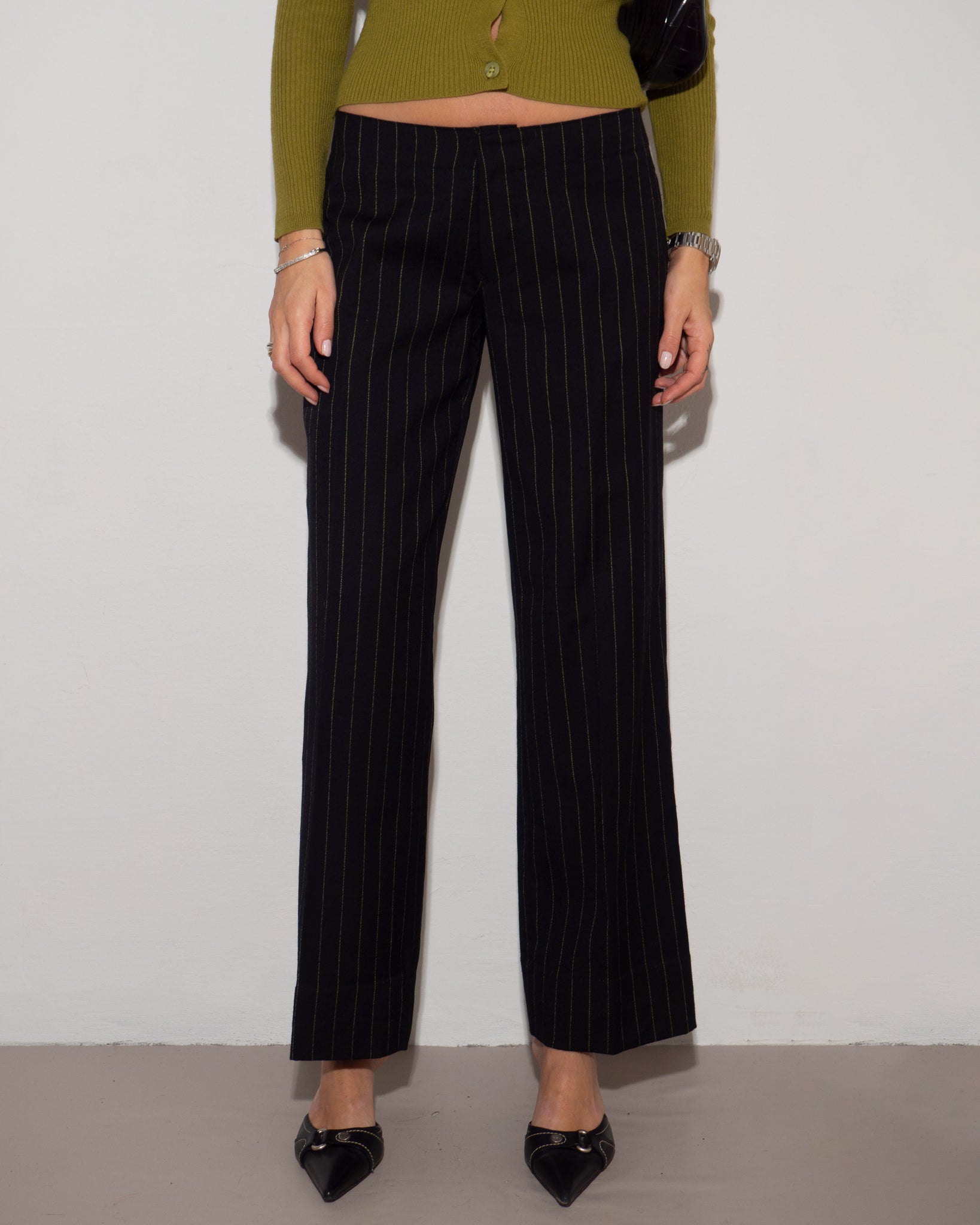 Pinstripe Wool Pants
