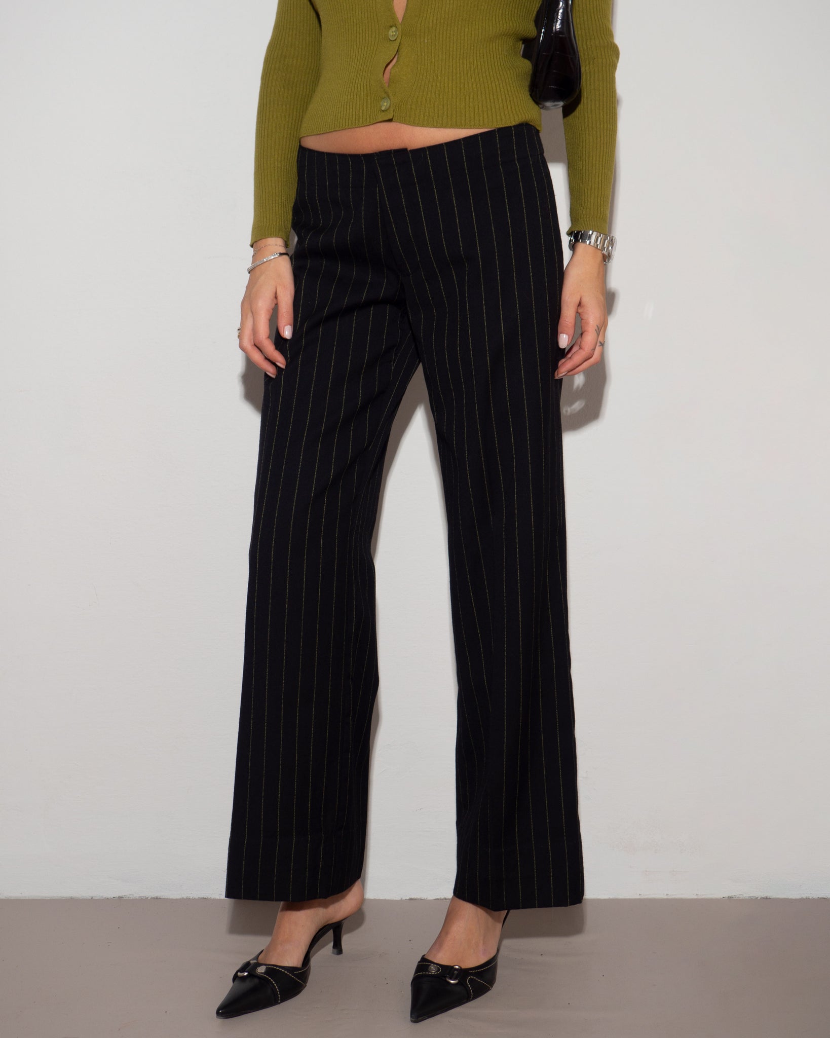 Pinstripe Wool Pants