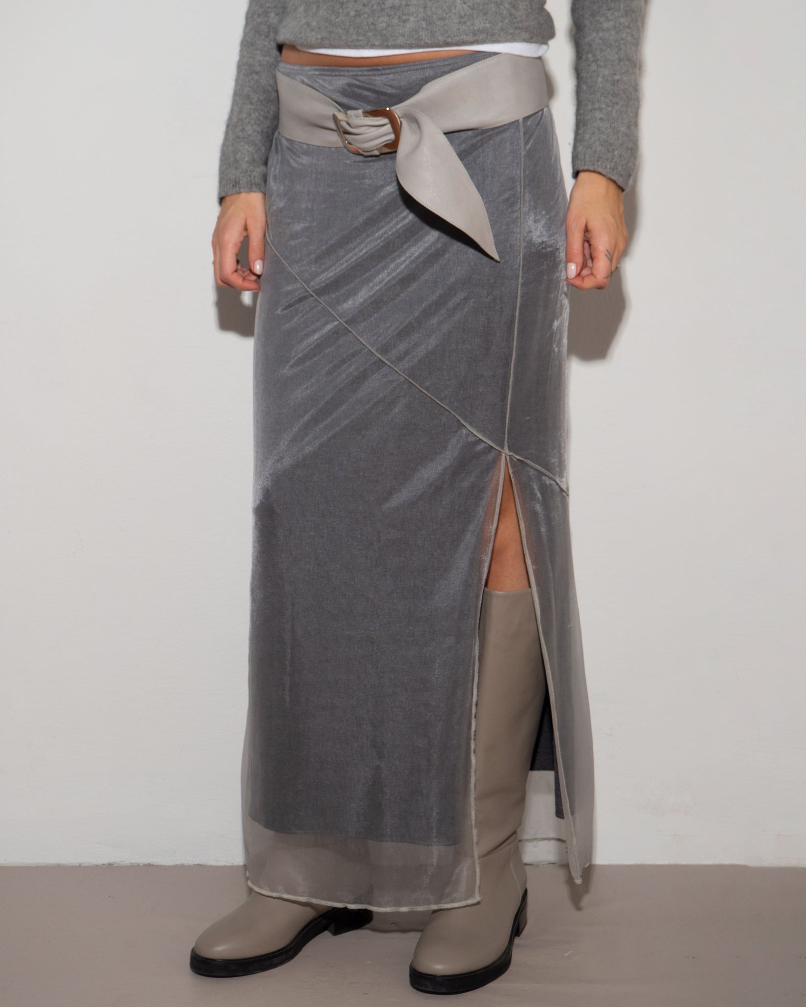 Mesh Slit Skirt