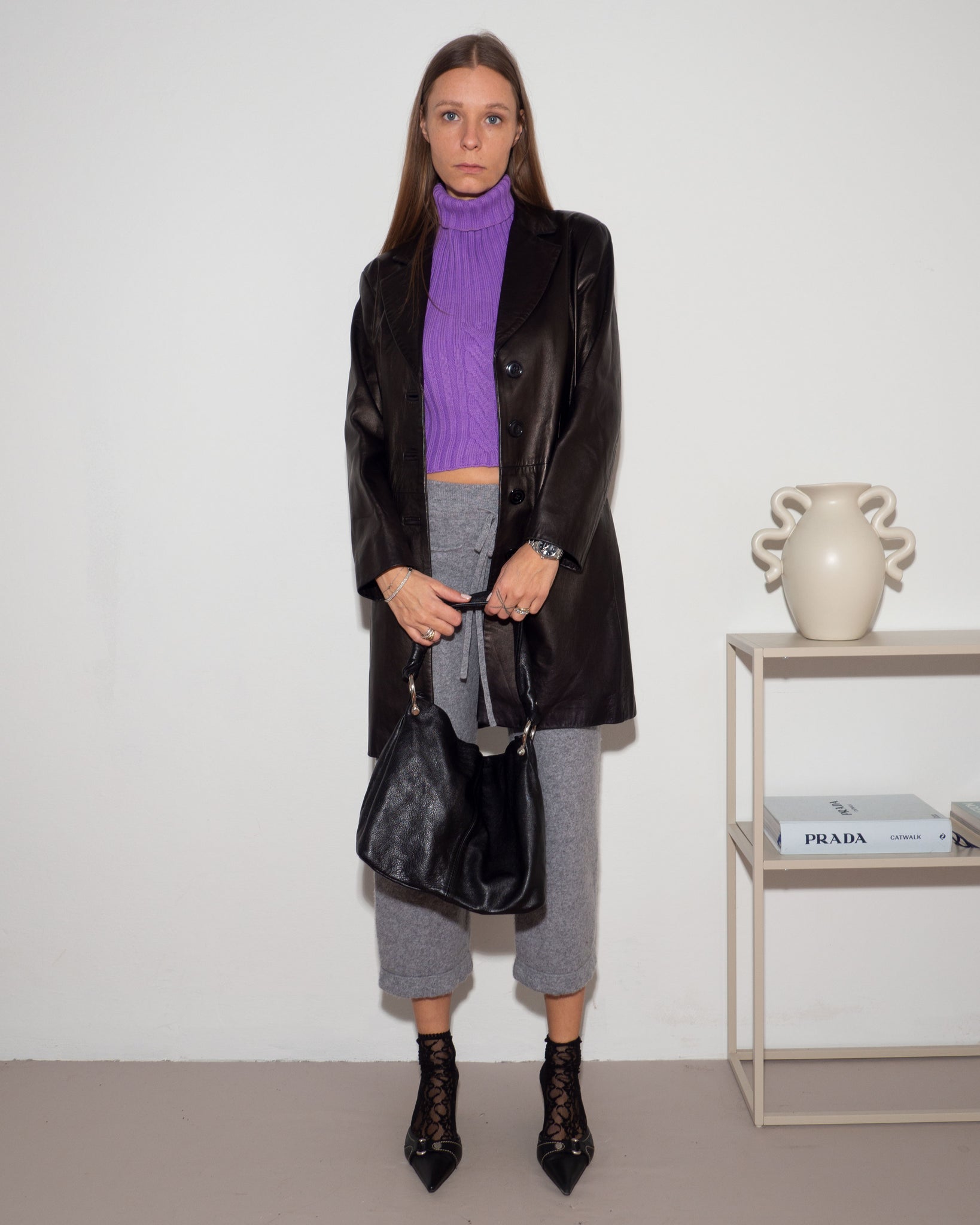 Leather 3/4 Coat