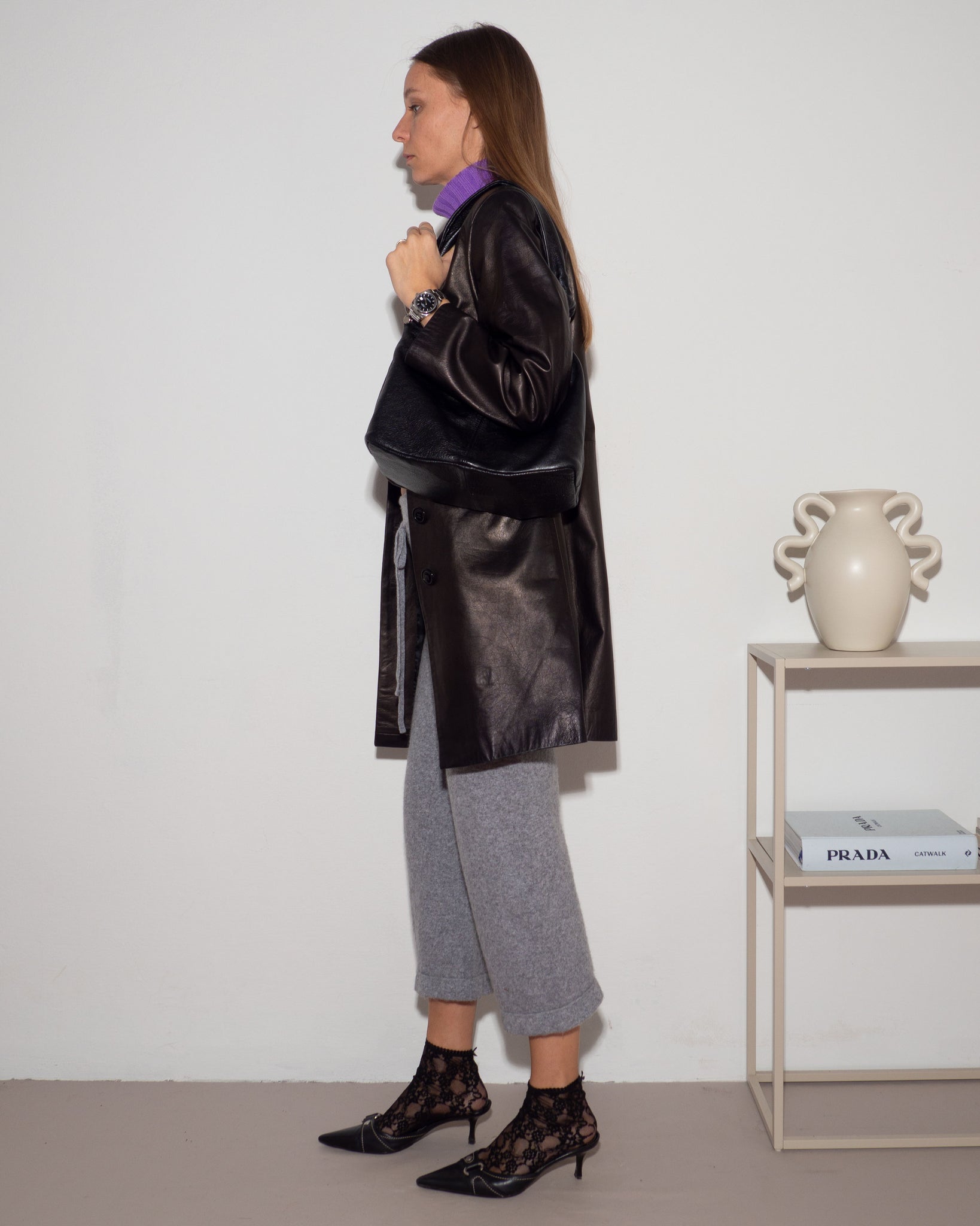 Leather 3/4 Coat