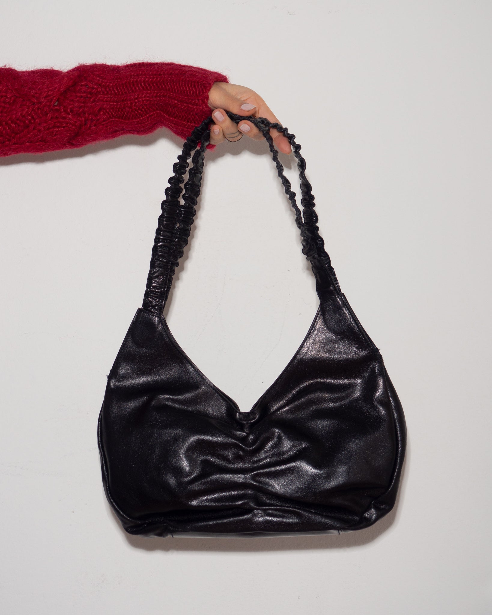 Gathered Leather Bag