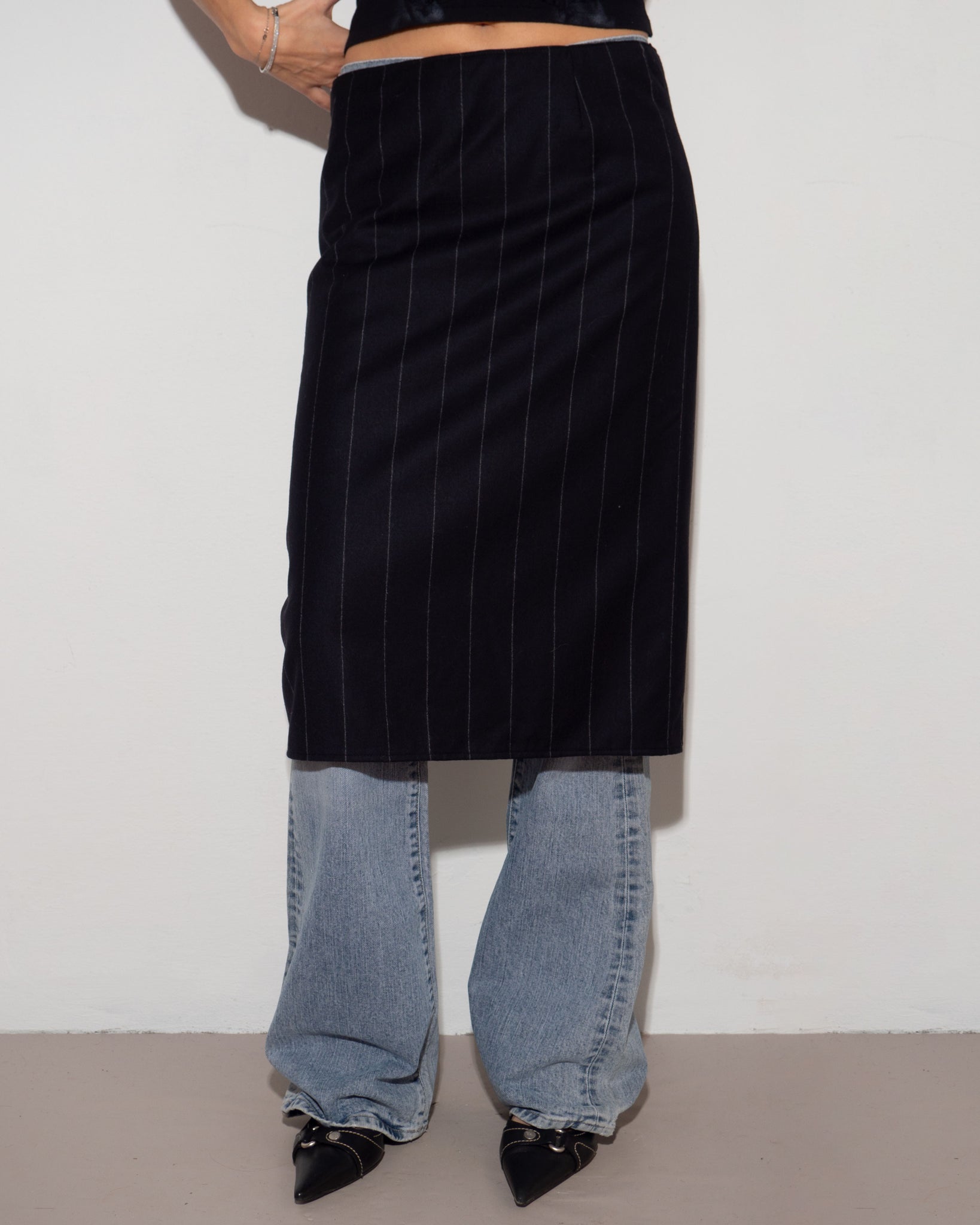 YSL Pinstripe Skirt