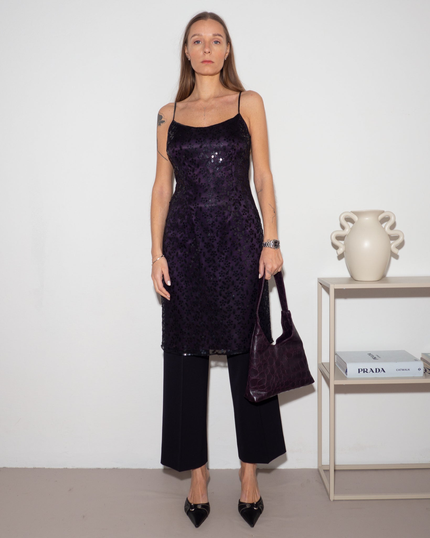 Aubergine Embossed Bag