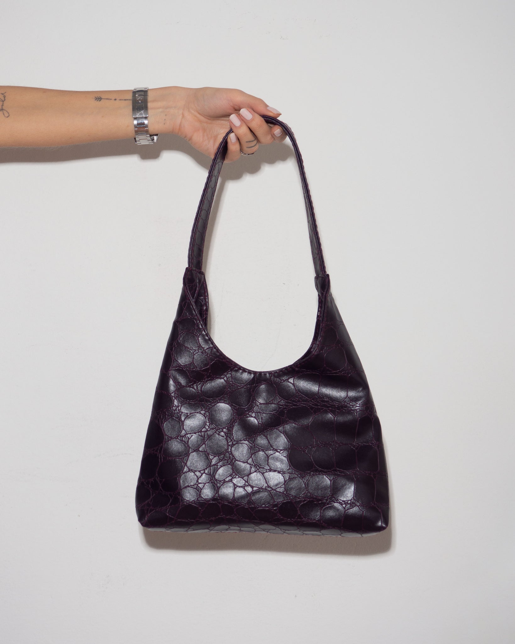 Aubergine Embossed Bag