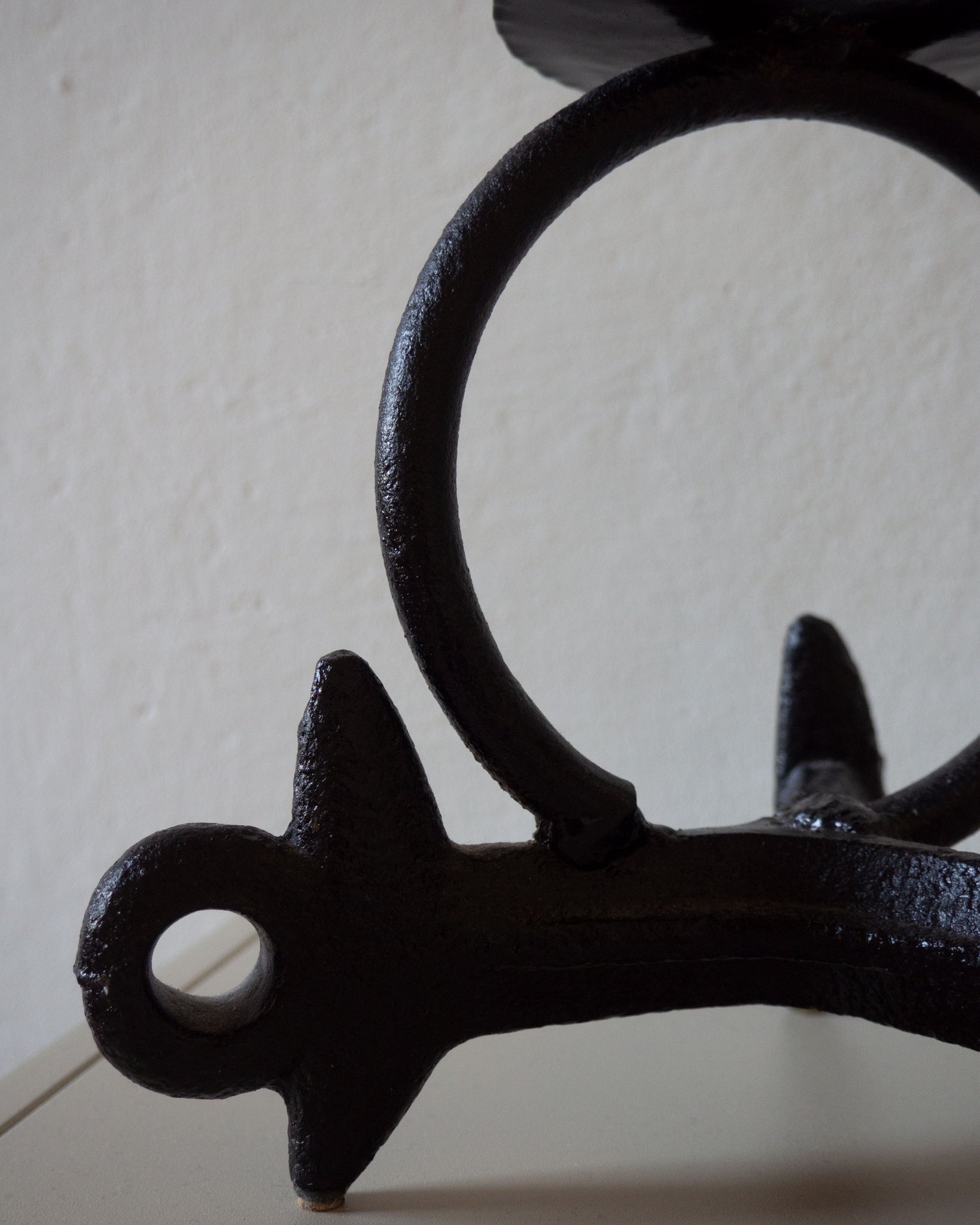 Brutalist Wrought Iron Candle Holder