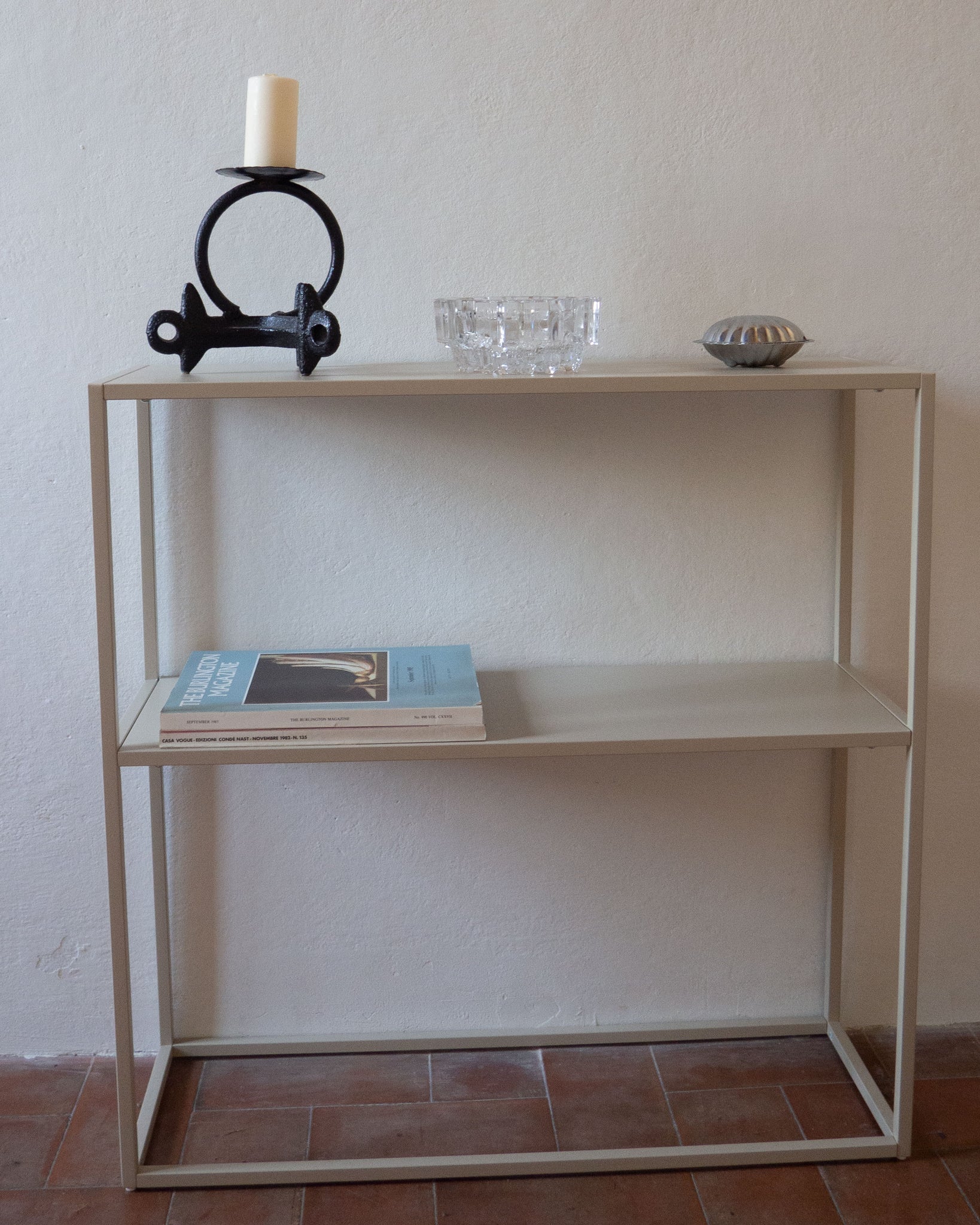Brutalist Wrought Iron Candle Holder